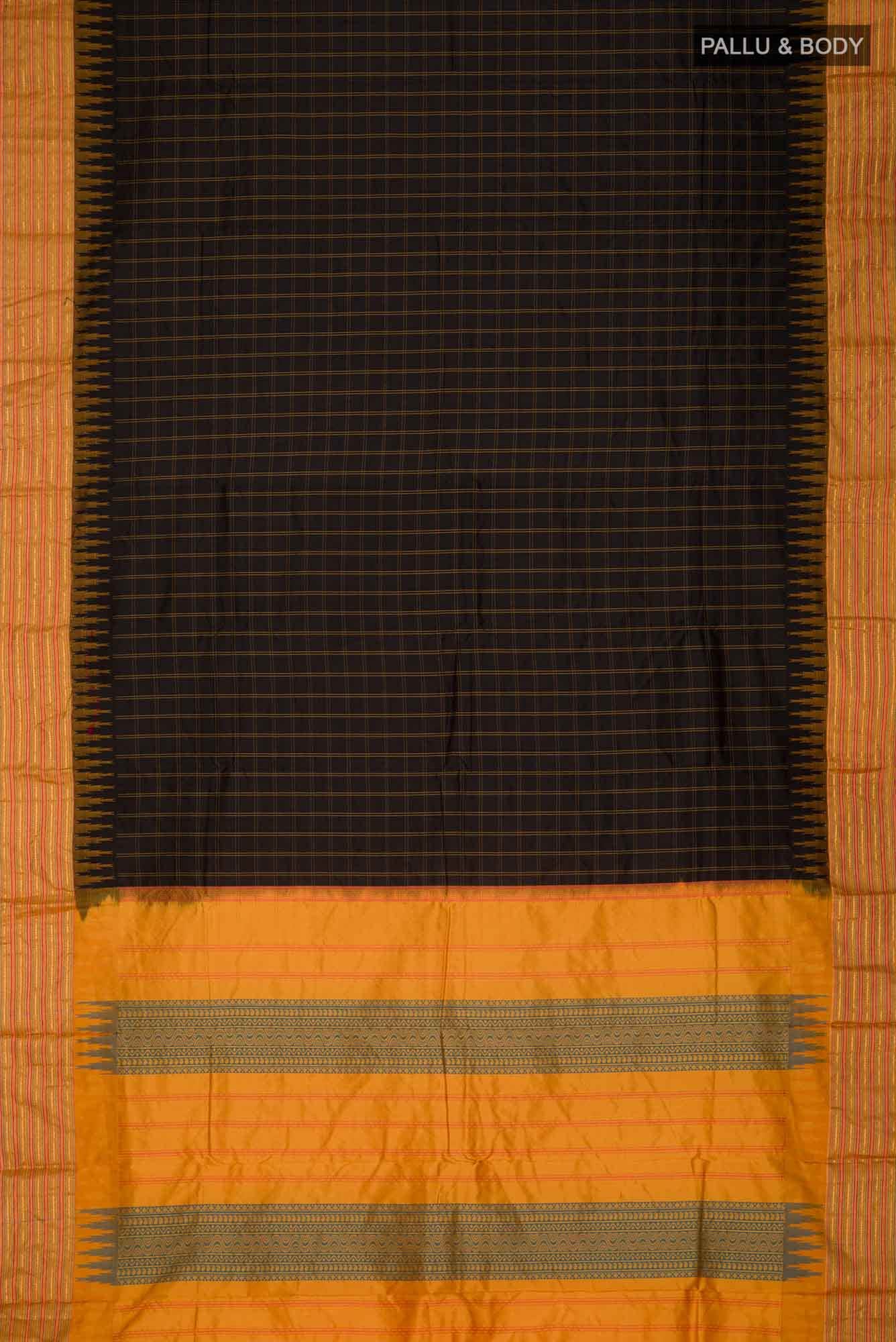 Black Bangalore Silk Saree
