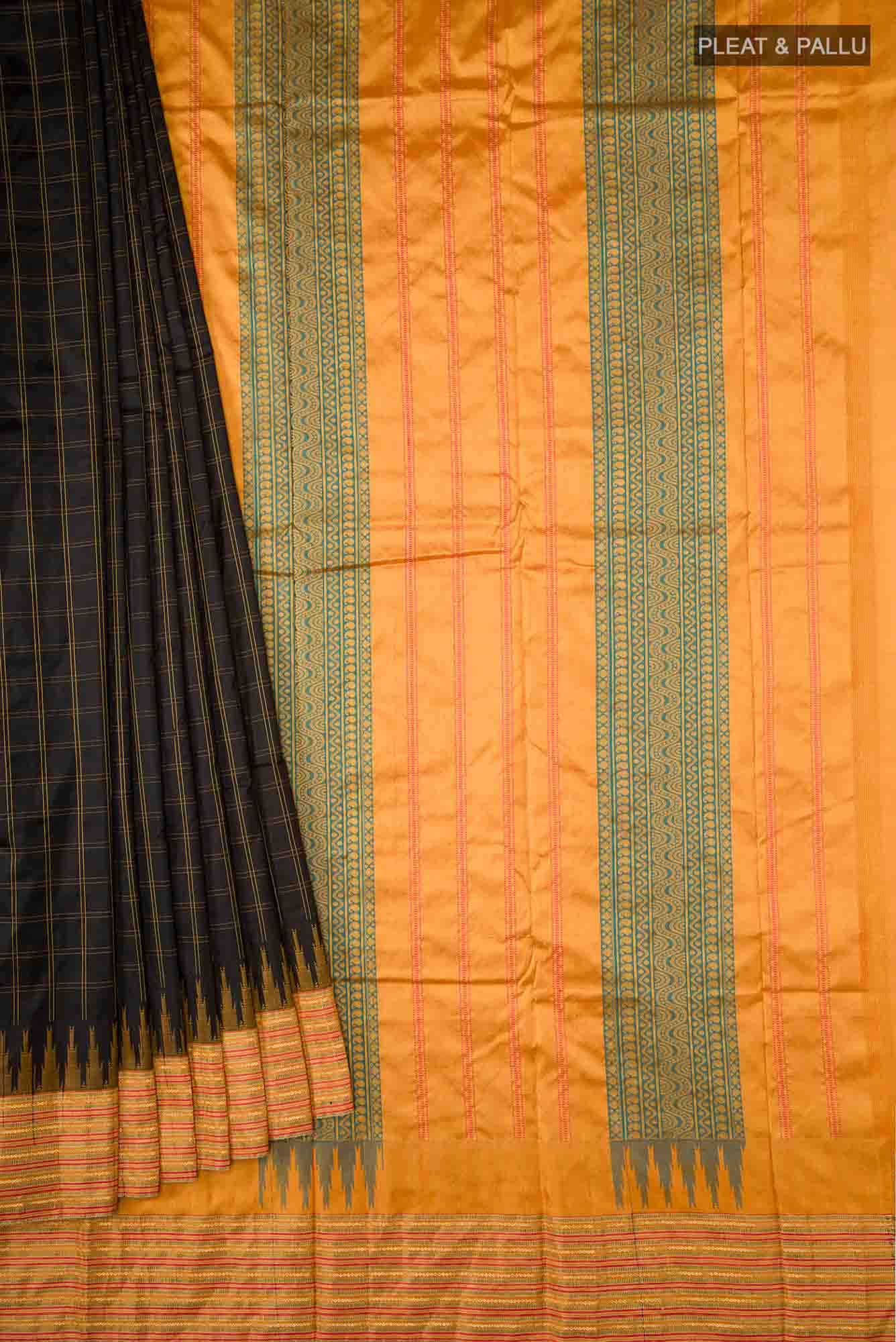 Black Bangalore Silk Saree