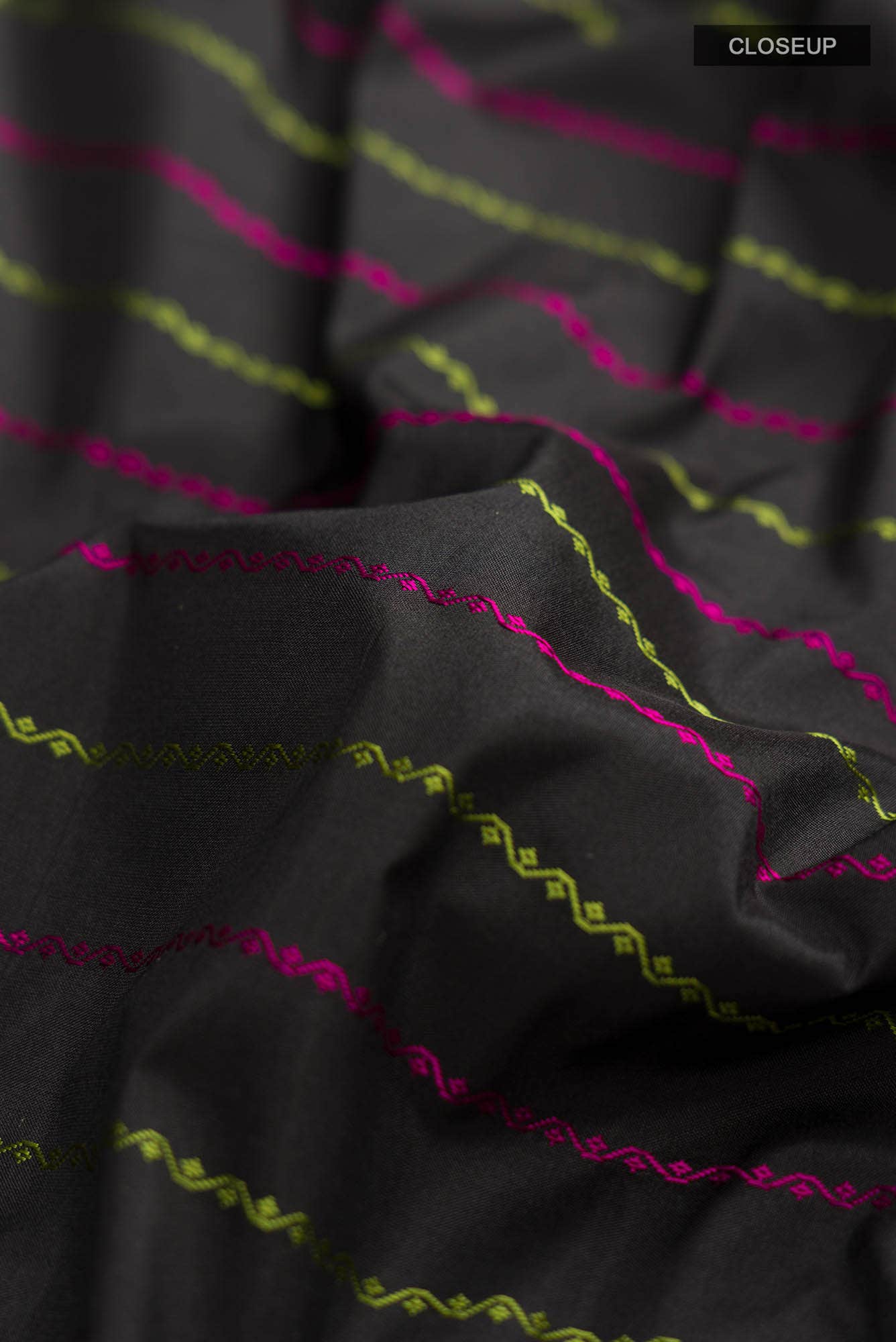 Black Bangalore Silk Saree