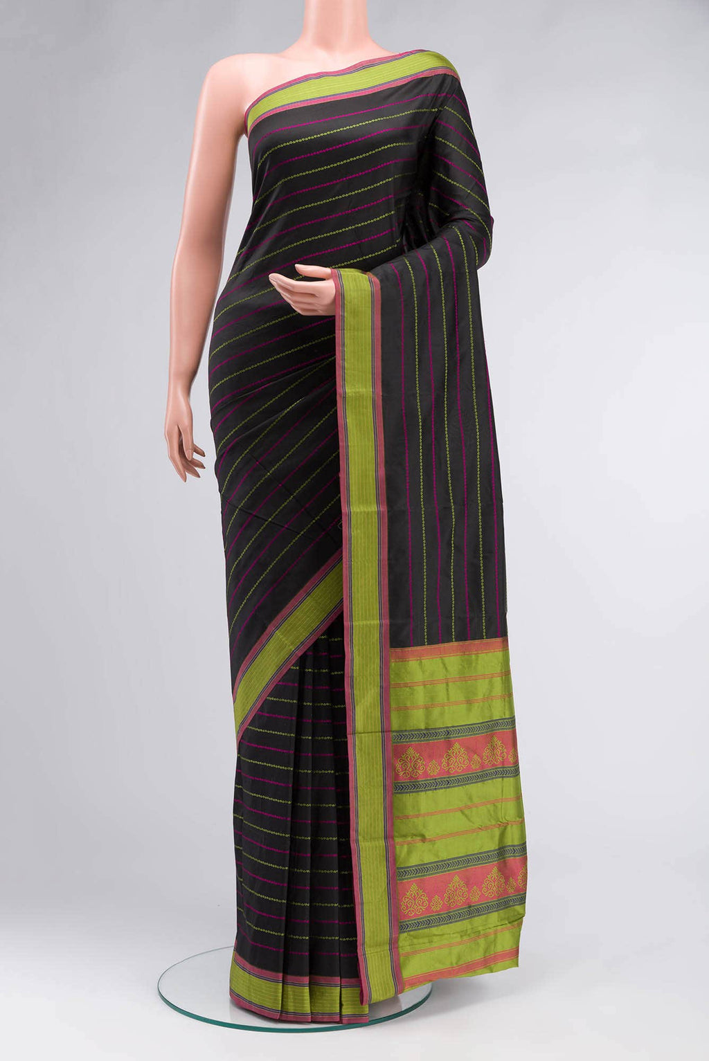 Black Bangalore Silk Saree