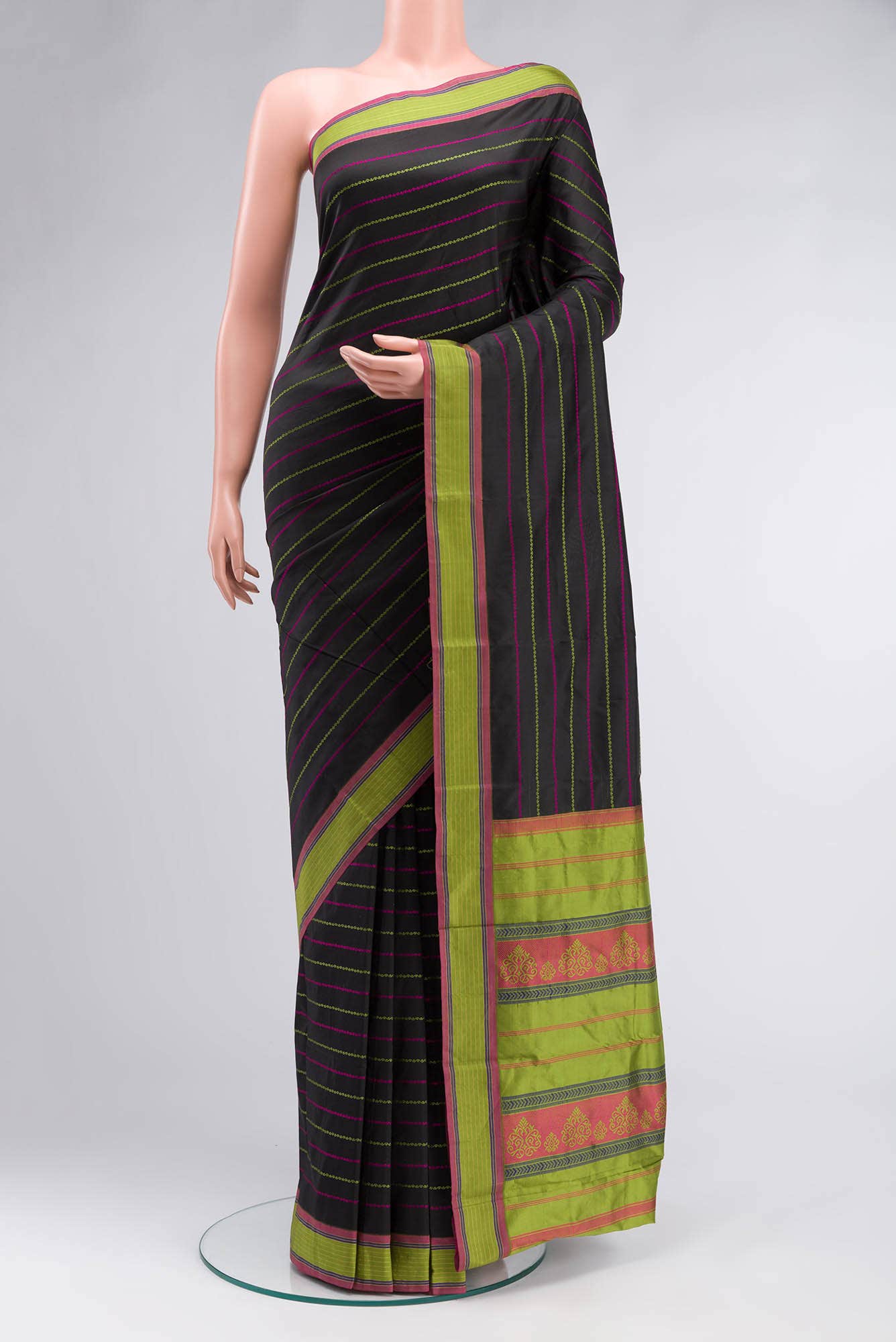Black Bangalore Silk Saree