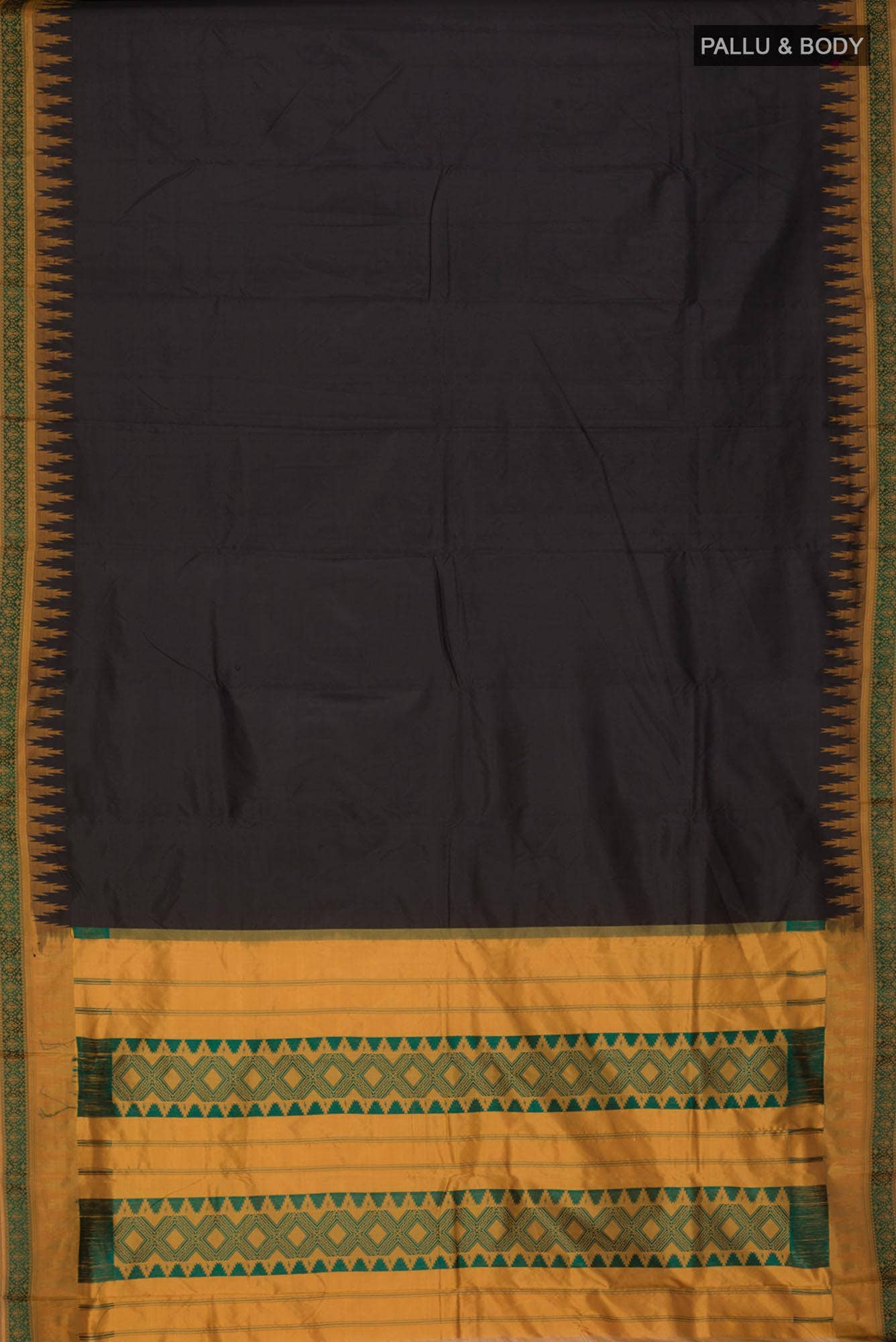 Black Bangalore Silk Saree