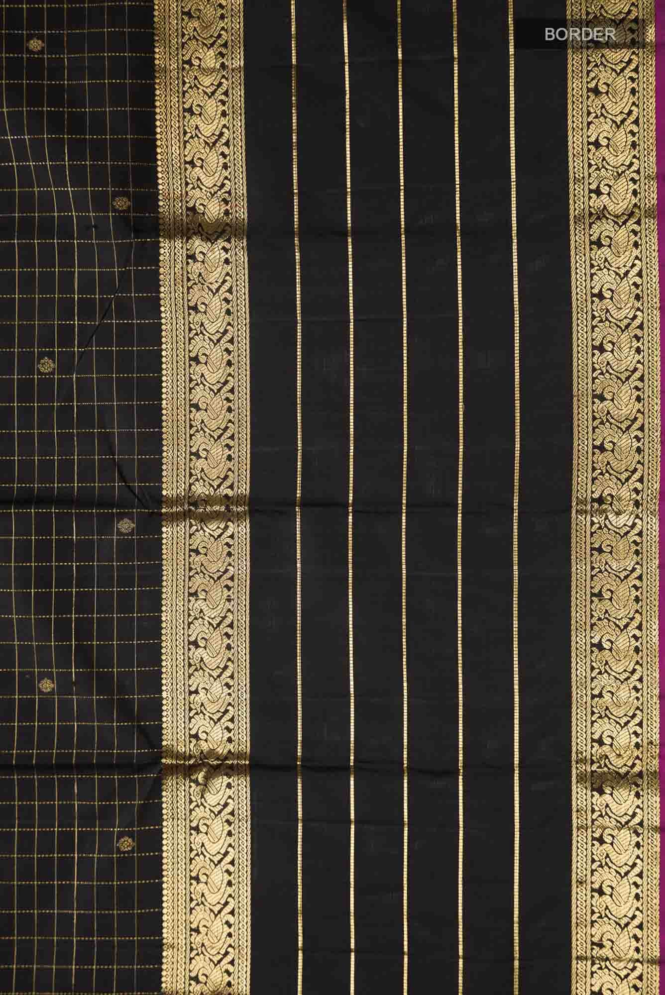 Black Kanchipuram Silk Saree