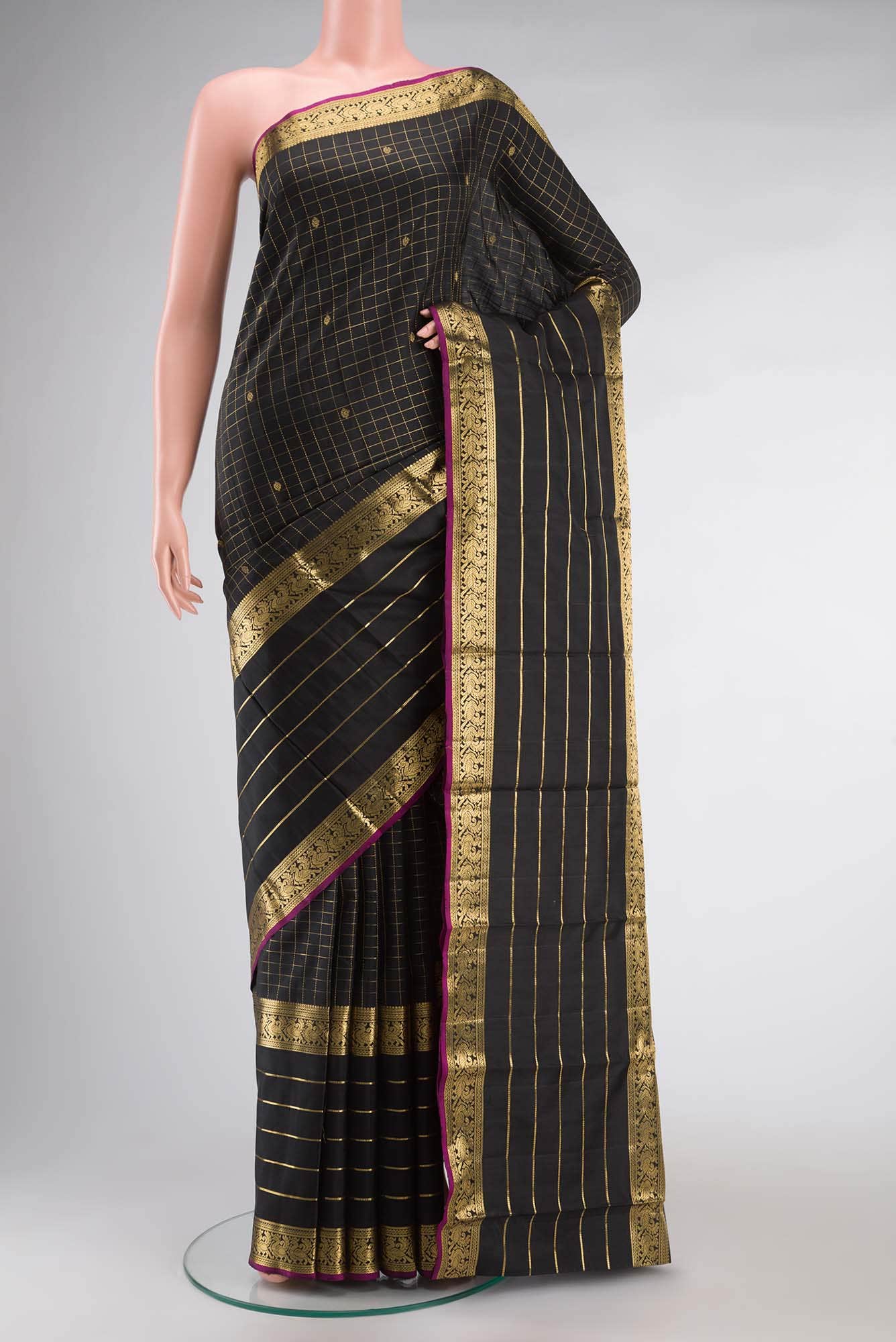 Black Kanchipuram Silk Saree