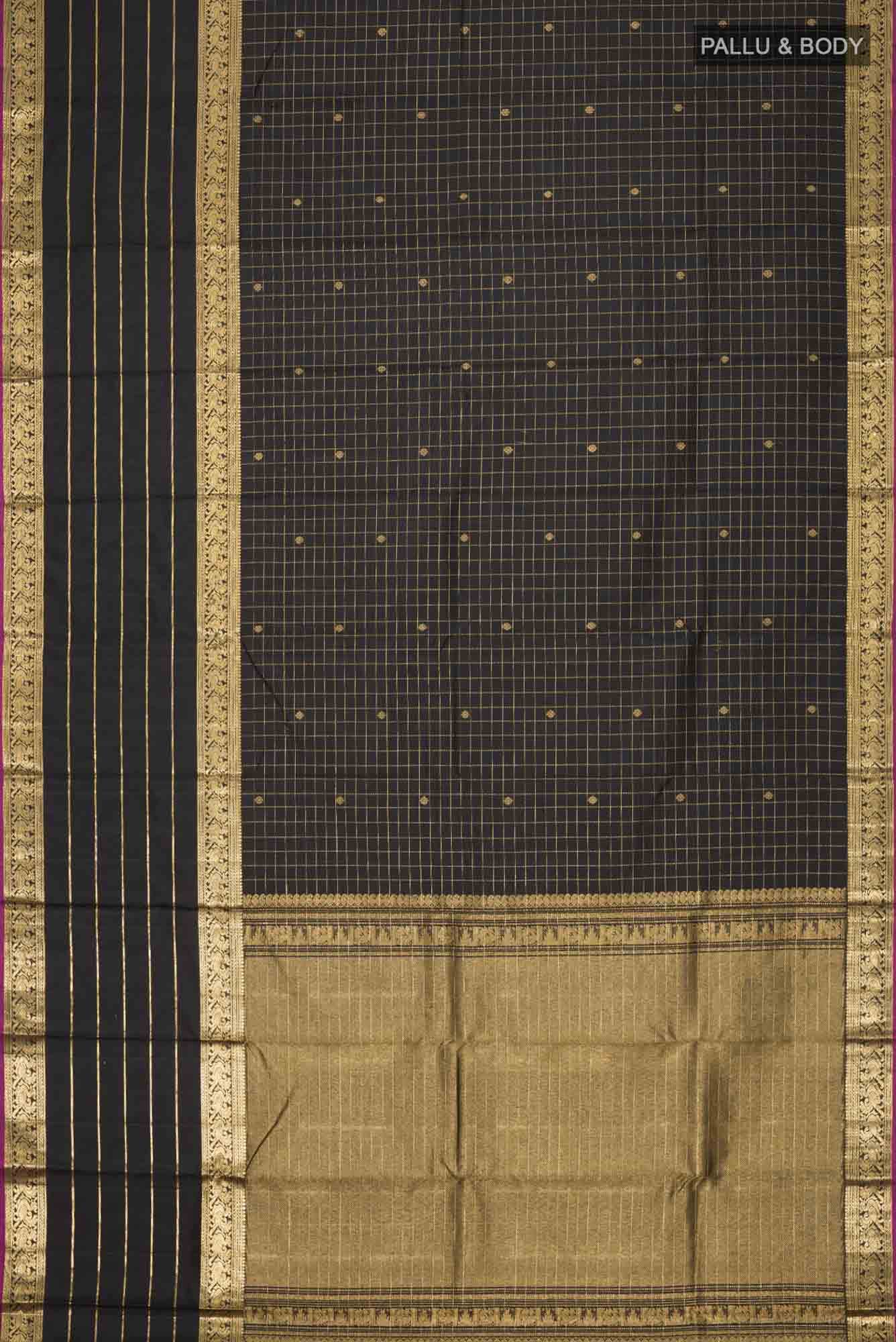 Black Kanchipuram Silk Saree