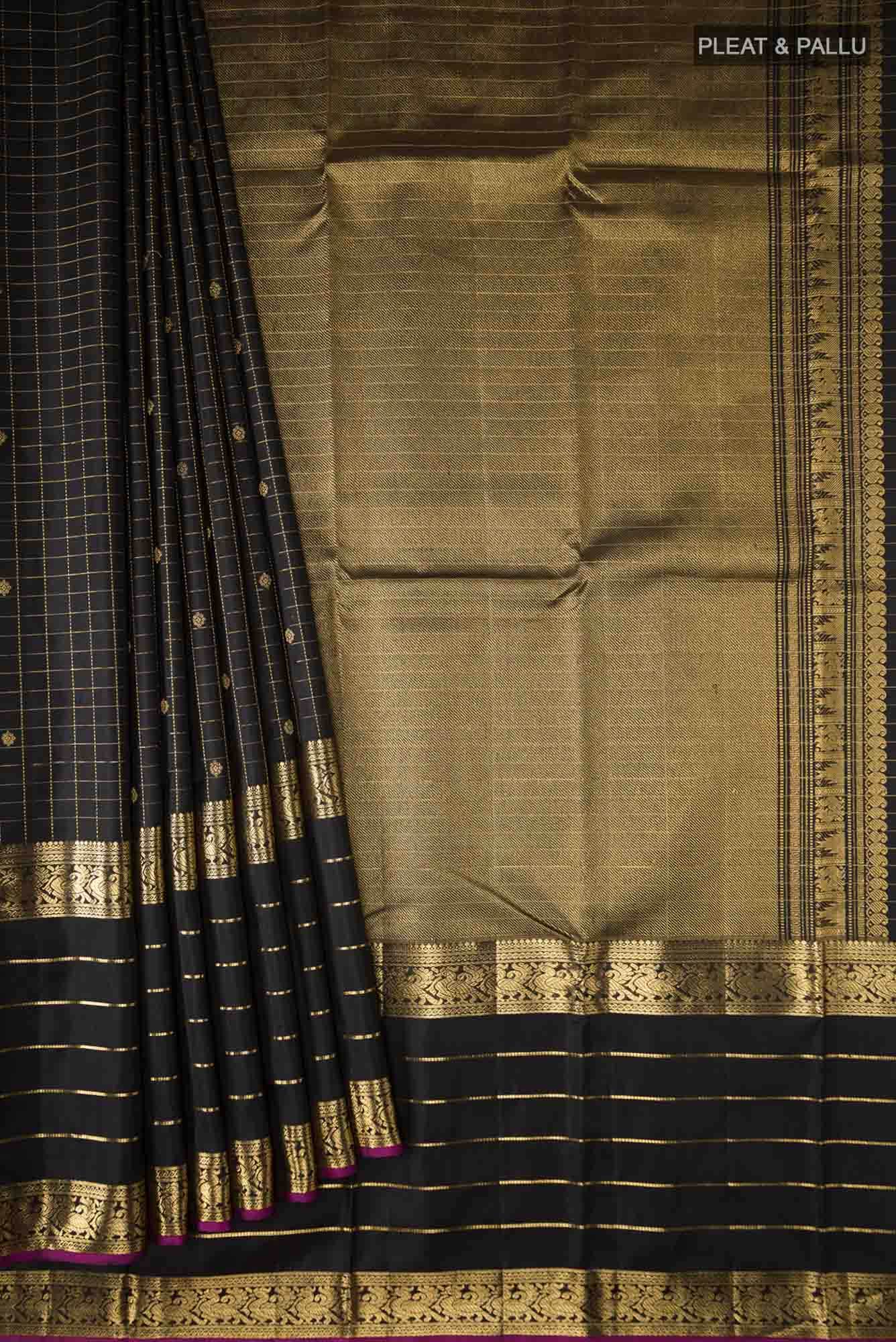 Black Kanchipuram Silk Saree