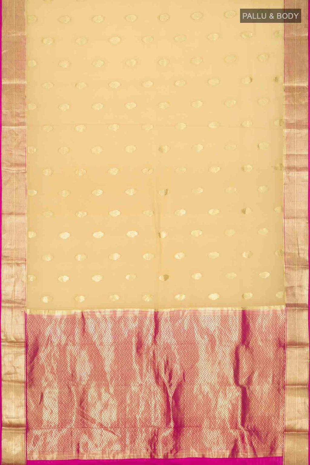 Beige Mysore Crepe Saree