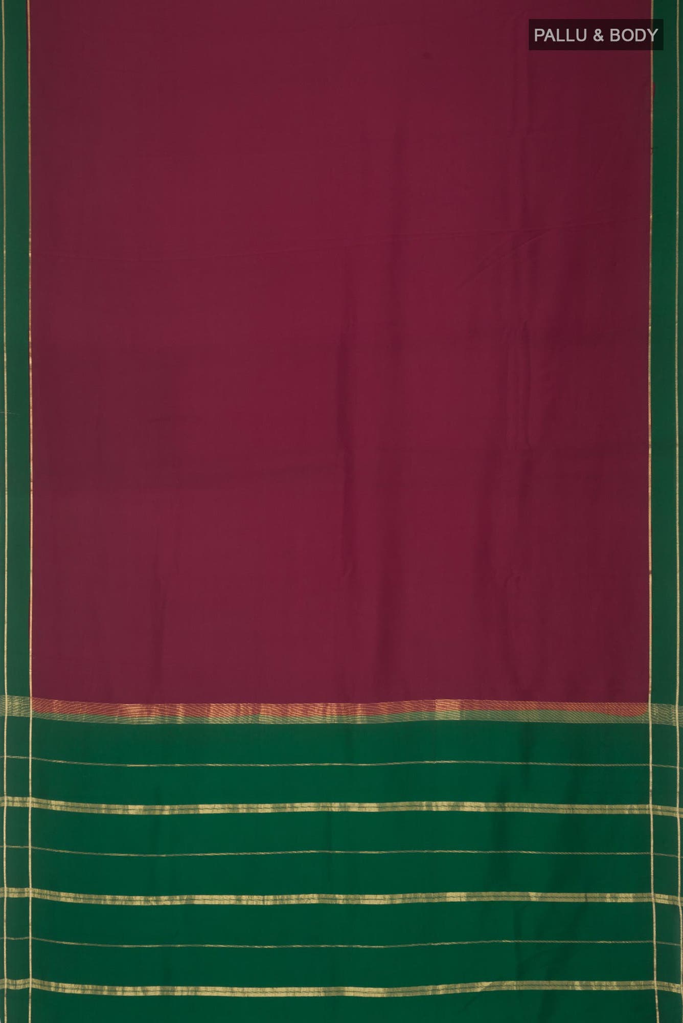 Maroon Mysore Crepe Saree