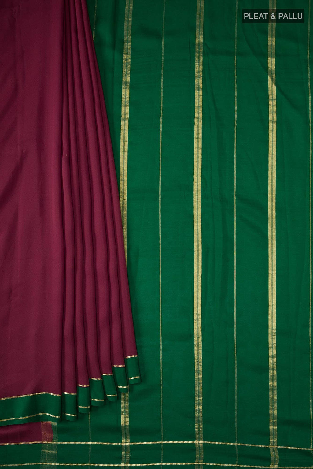 Maroon Mysore Crepe Saree