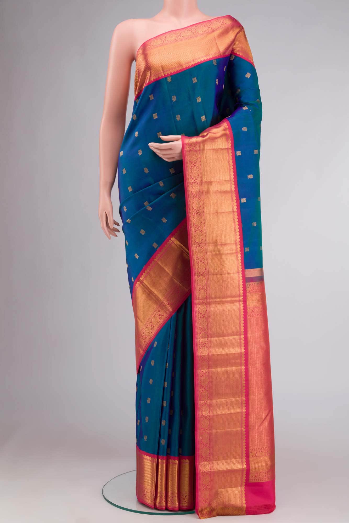 Blue Kanchipuram Silk Saree