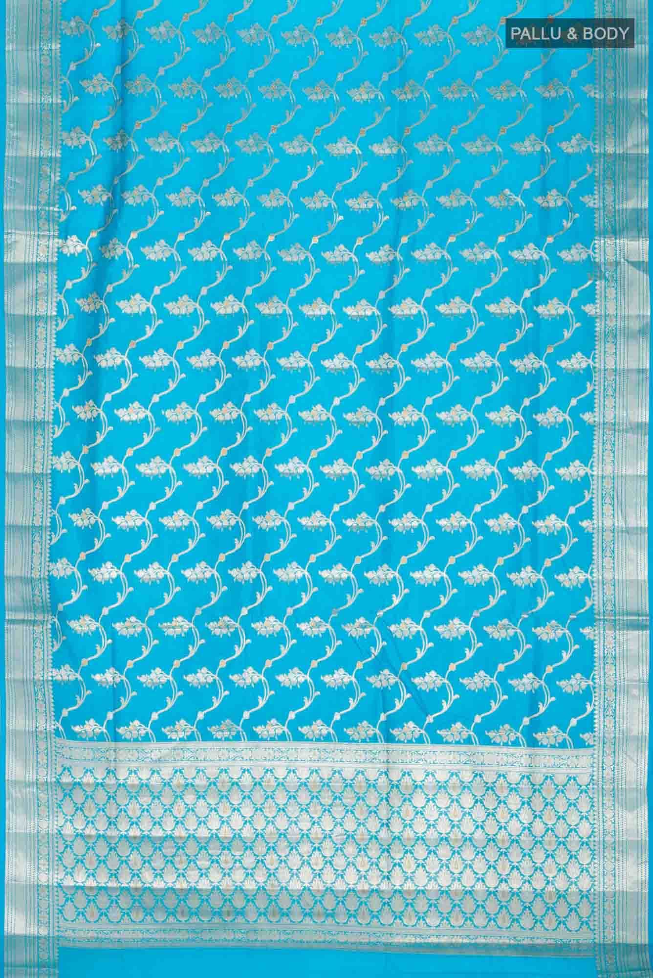 Blue Banarasi Tussar Silk Saree