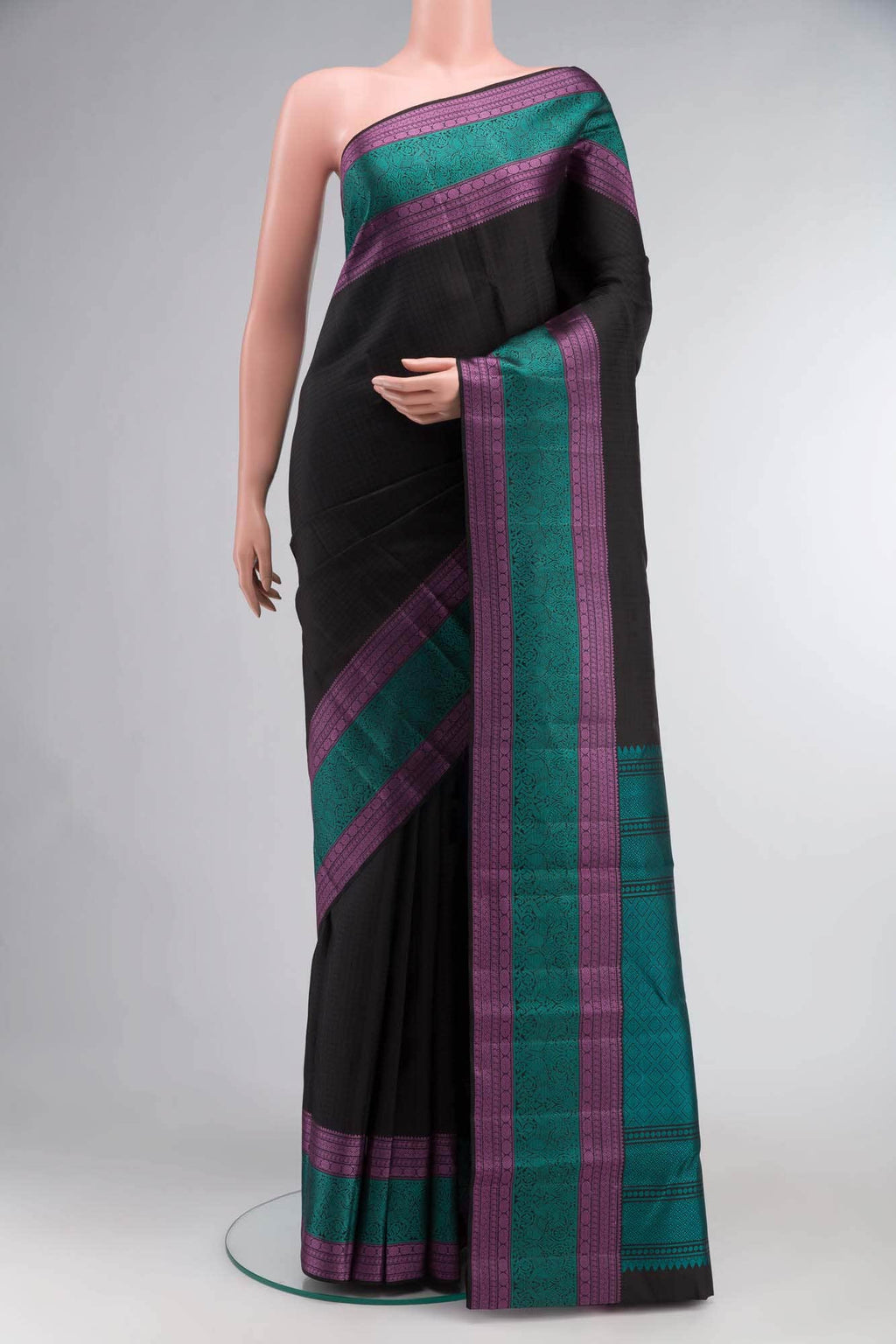 Black Kanchipuram Silk Saree