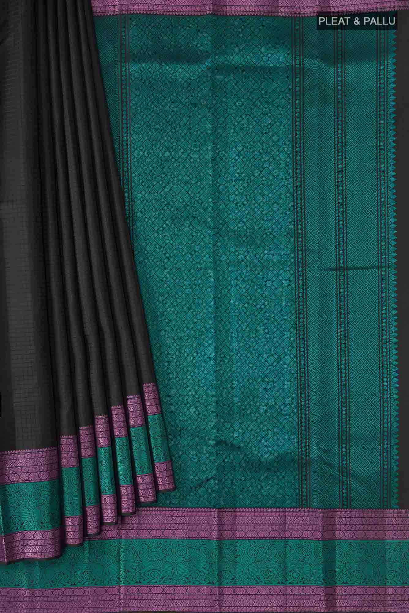 Black Kanchipuram Silk Saree