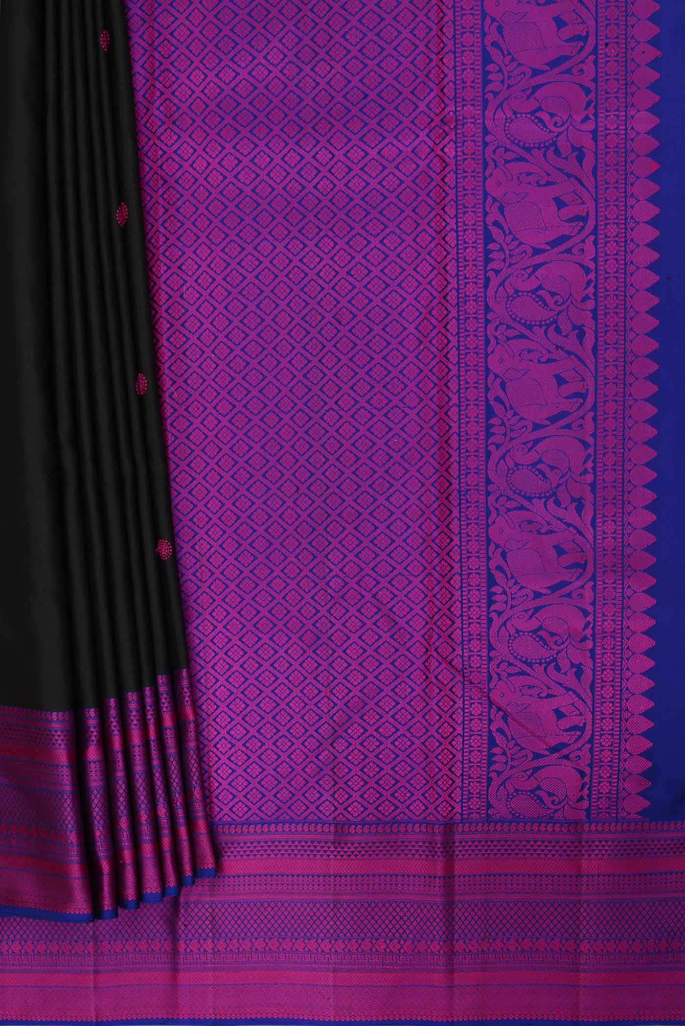Black Kanchipuram Silk Saree