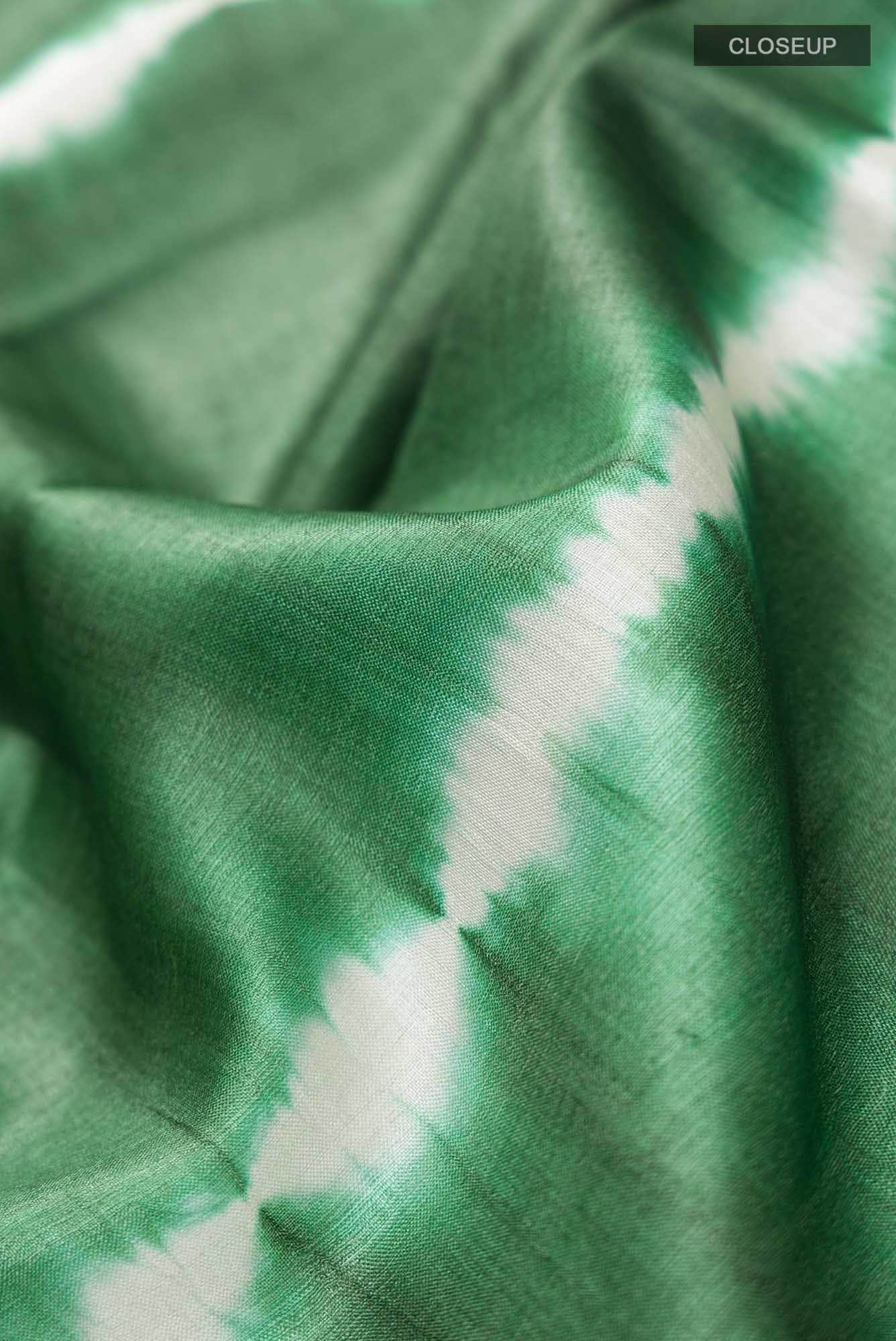 Green Bhagalpuri Tussar Silk Saree