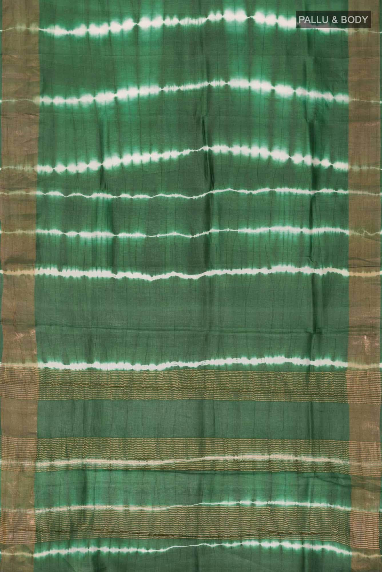 Green Bhagalpuri Tussar Silk Saree