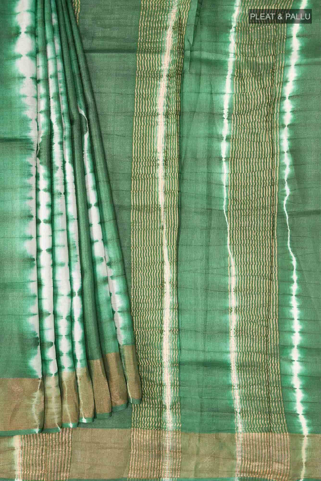 Green Bhagalpuri Tussar Silk Saree