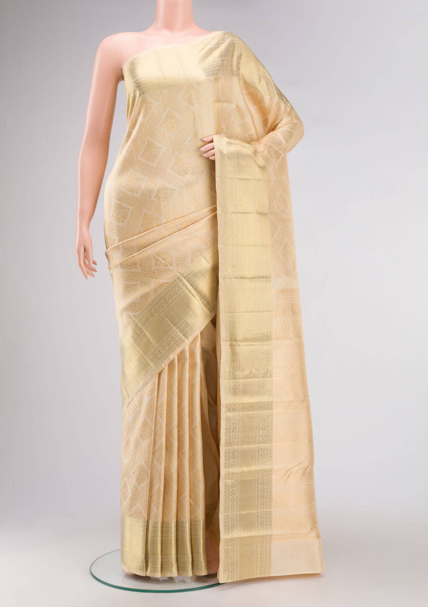 Sandal Kanchipuram Silk Saree