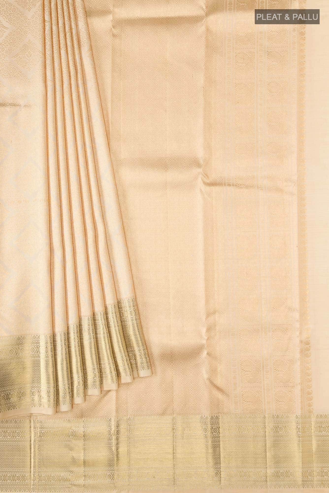 Sandal Kanchipuram Silk Saree