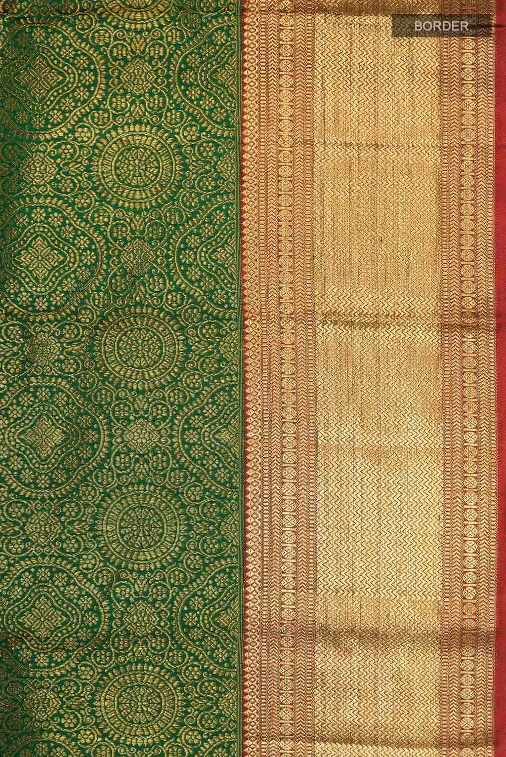 Bottle Green Kanchipuram Silk Saree