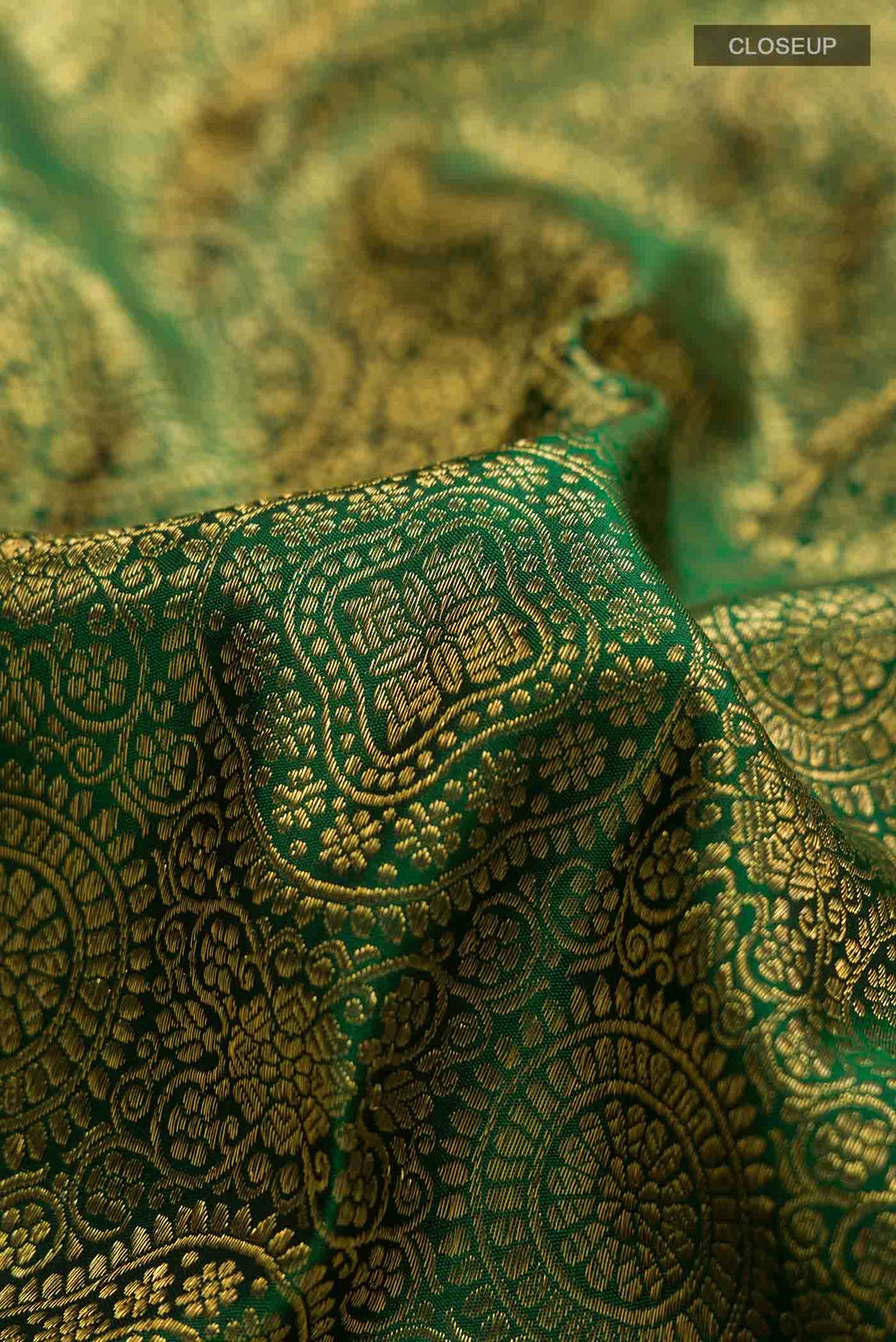 Bottle Green Kanchipuram Silk Saree