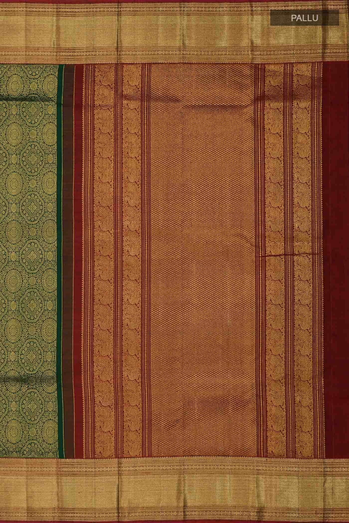 Bottle Green Kanchipuram Silk Saree
