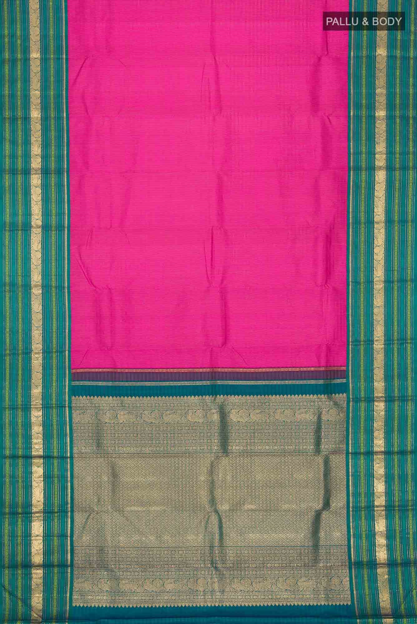 Pure Silk Pure Zari Pink Kanchipuram Saree