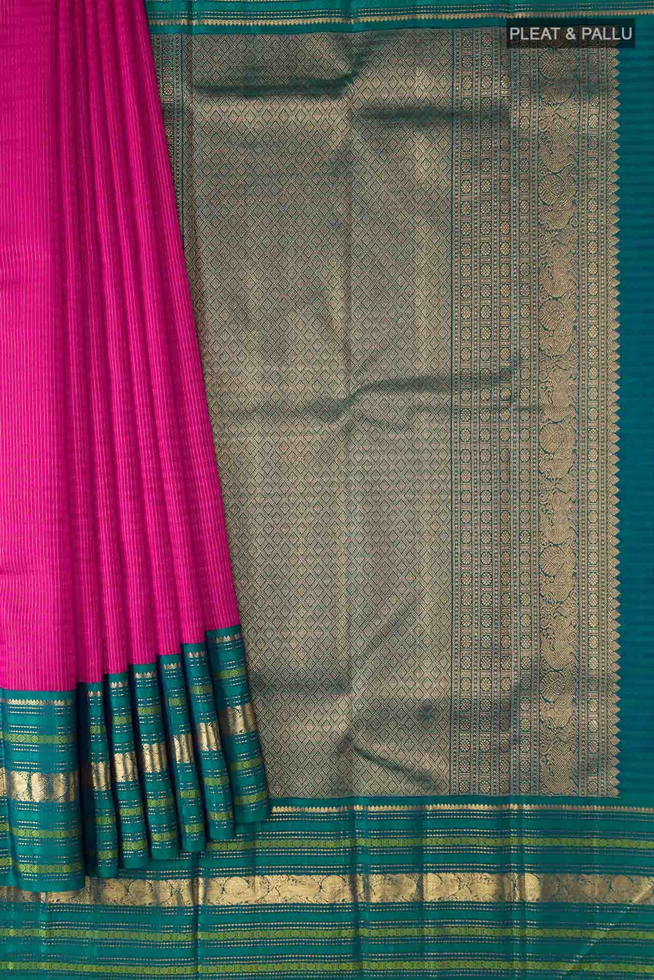 Pure Silk Pure Zari Pink Kanchipuram Saree