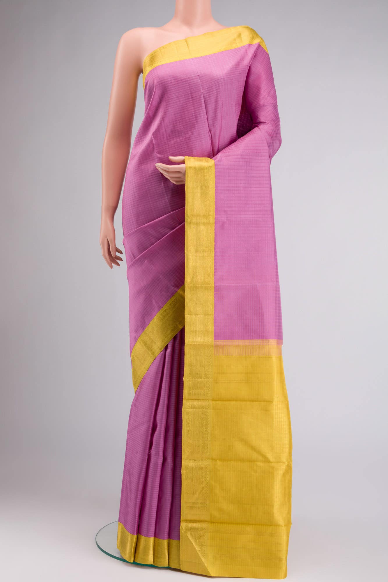Pure Silk Pure Zari Pink Kanchipuram Saree