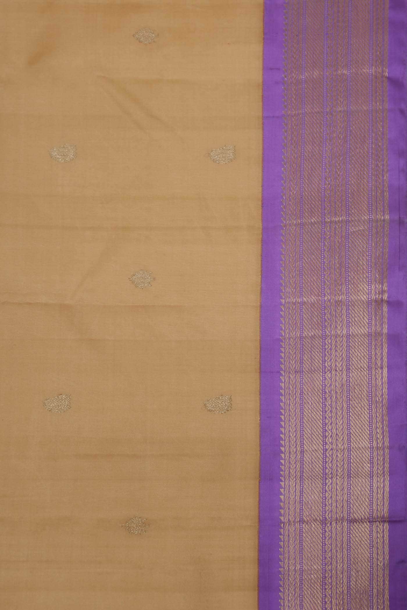 Beige Kanchipuram Silk Saree