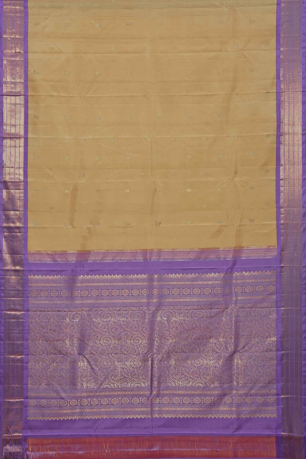 Beige Kanchipuram Silk Saree