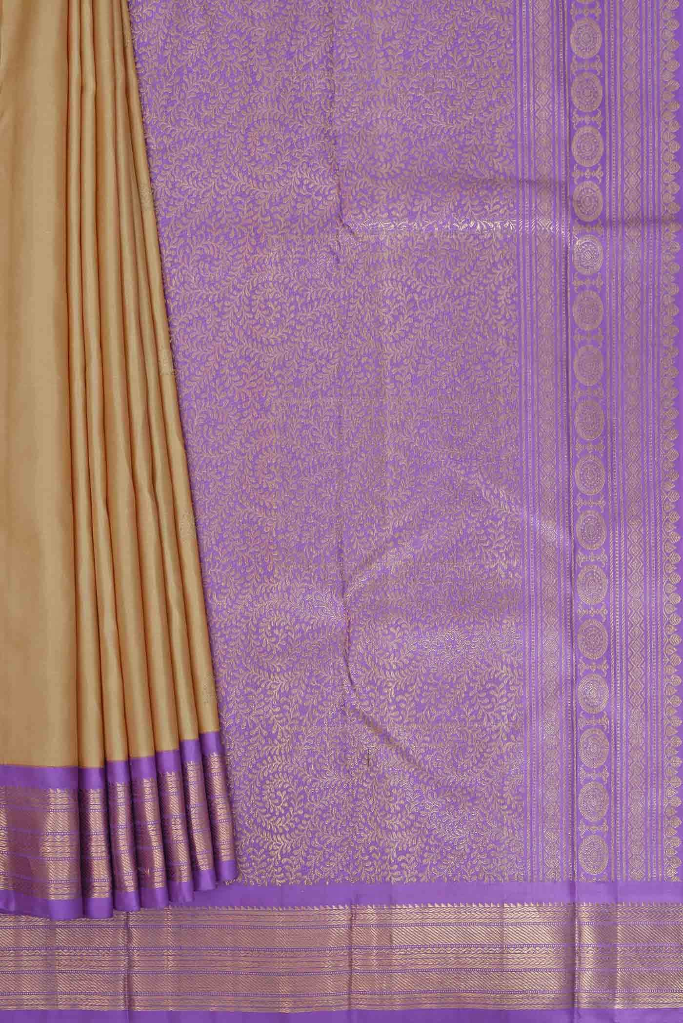Beige Kanchipuram Silk Saree