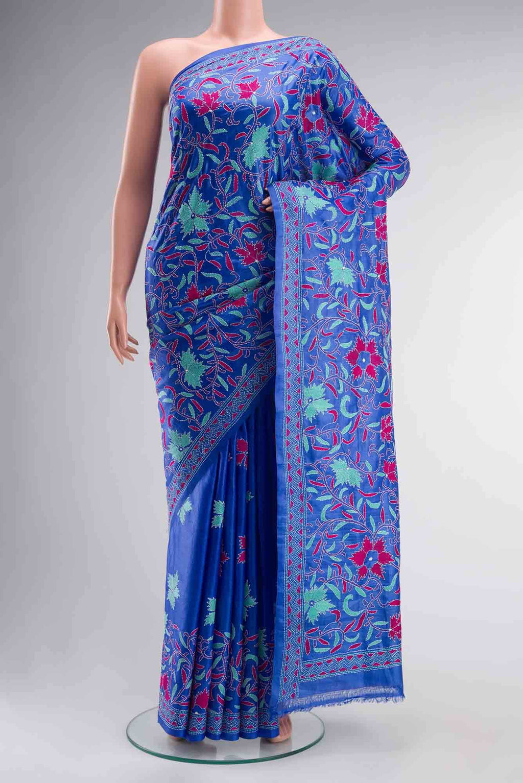 Blue Bhagalpuri Tussar Silk Saree