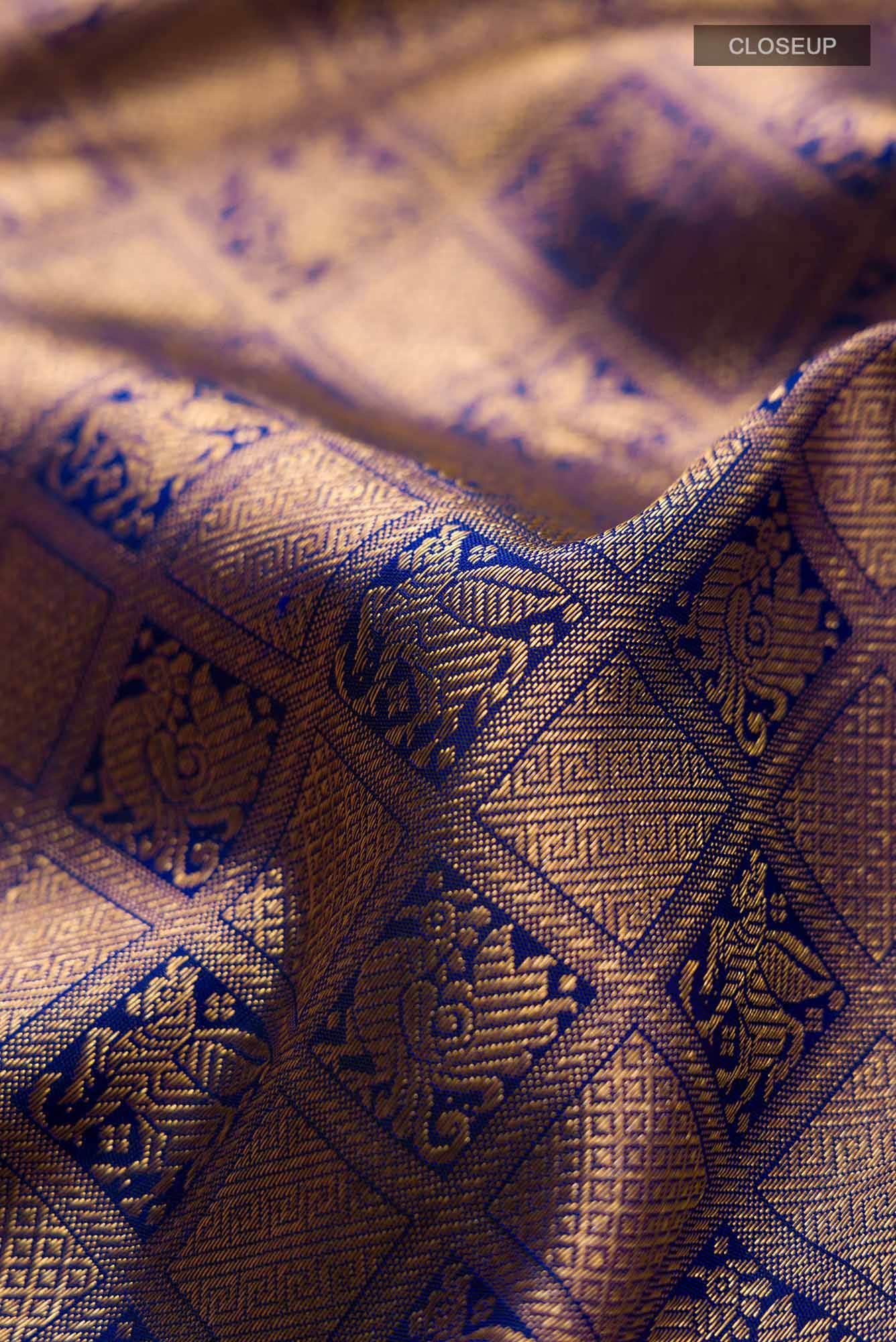 Navy Blue Kanchipuram Silk Saree
