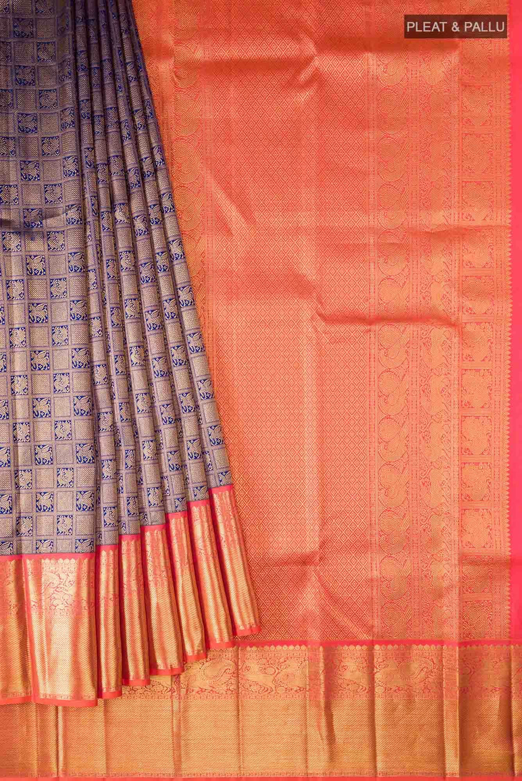 Navy Blue Kanchipuram Silk Saree