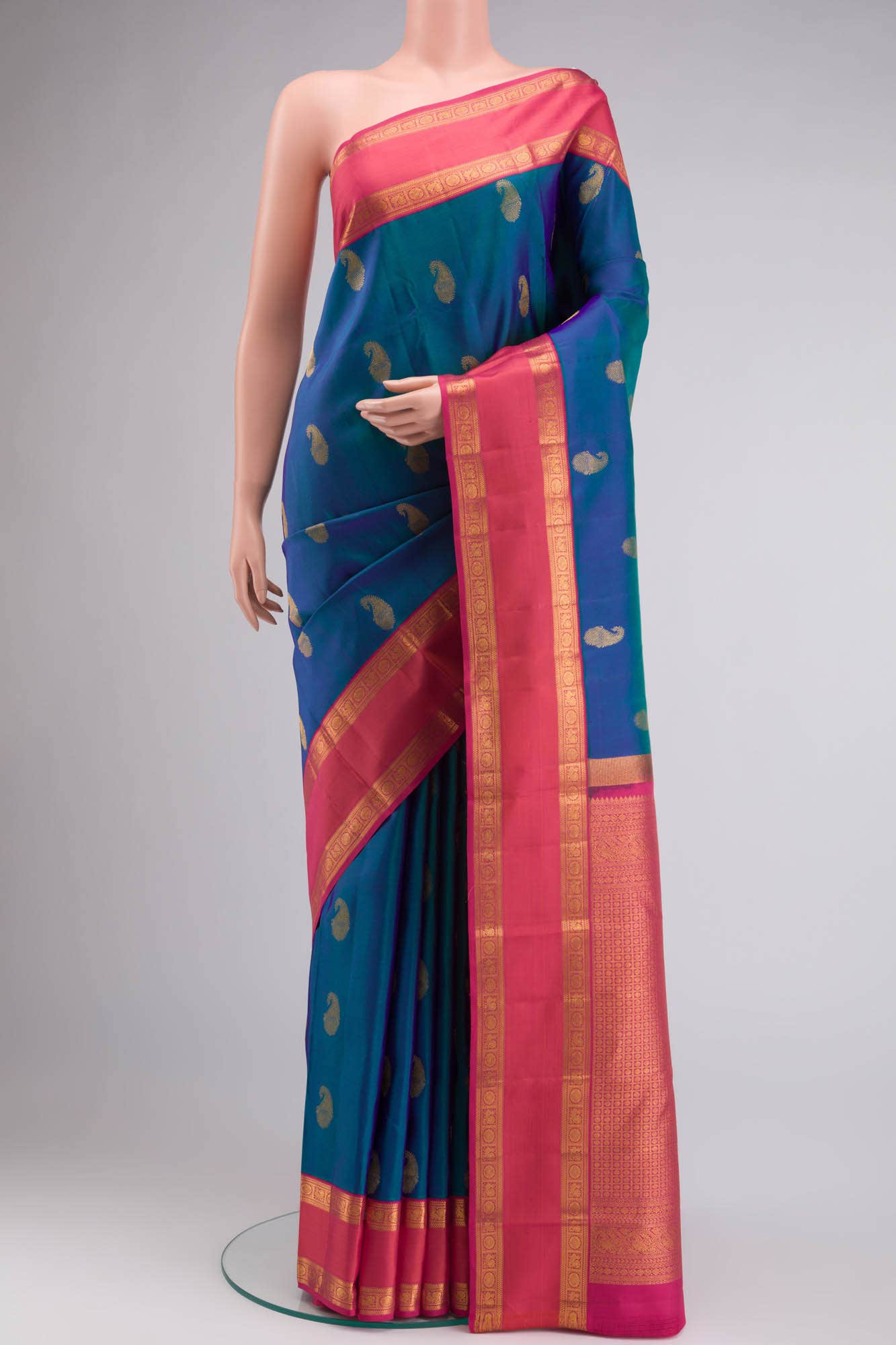 Blue Kanchipuram Silk Saree