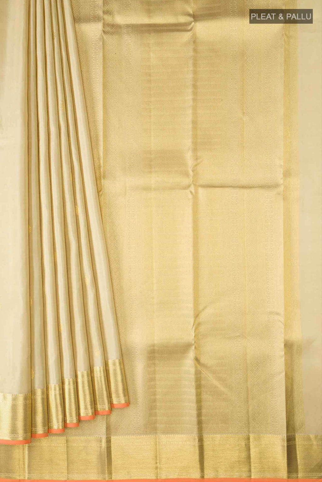 Beige Kanchipuram Silk Saree