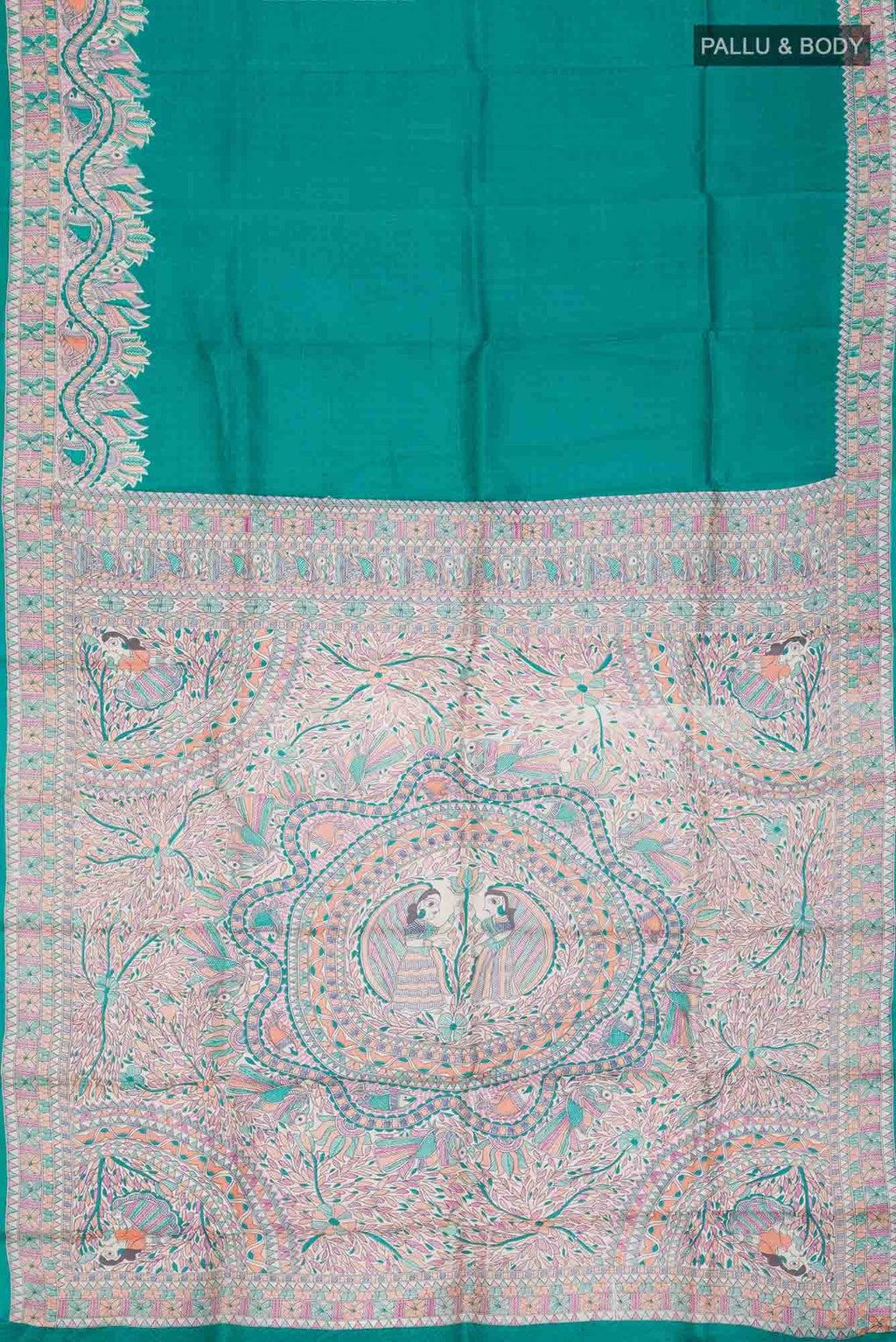 Green Bhagalpuri Tussar Silk Saree