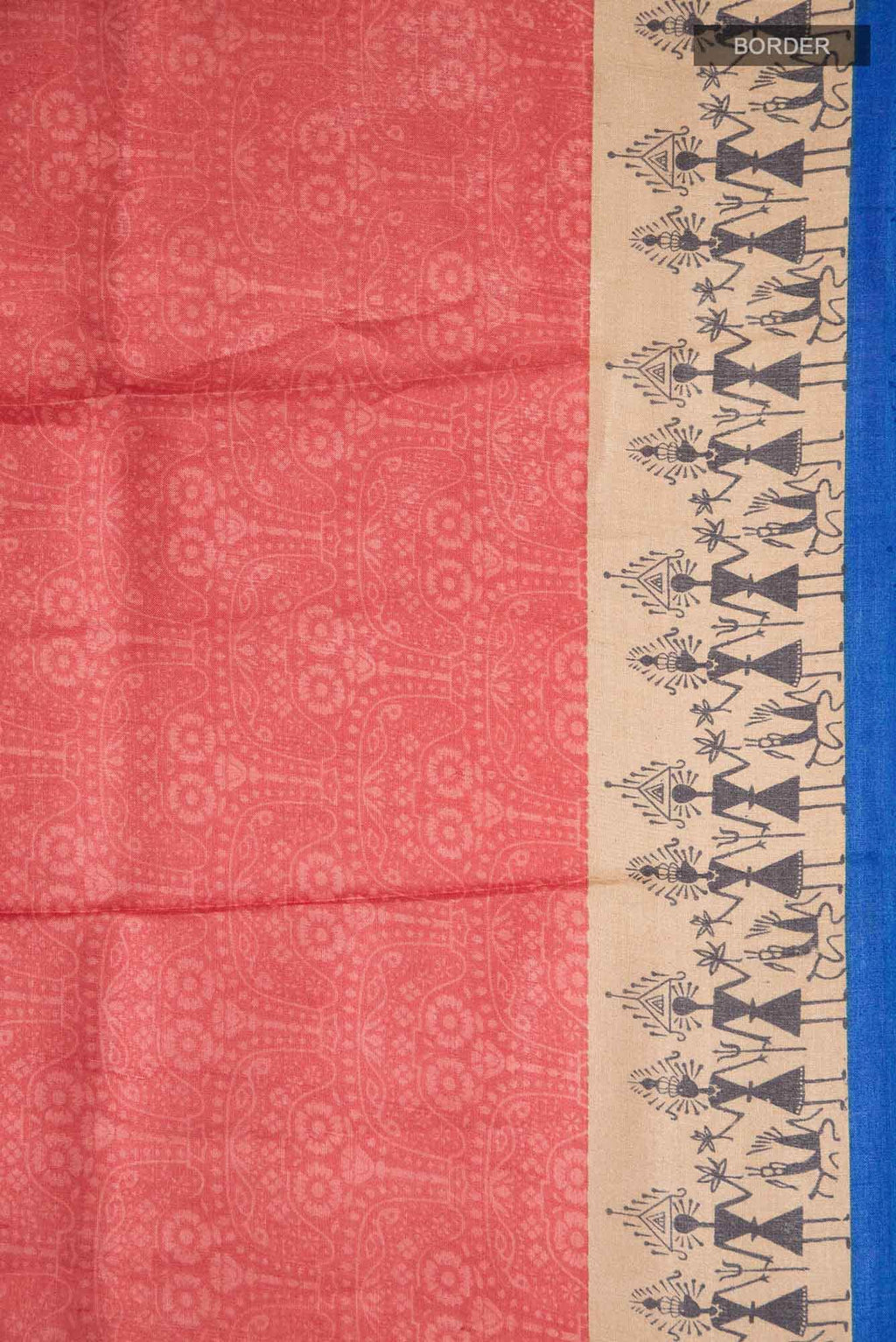 Red Bhagalpuri Tussar Silk Saree