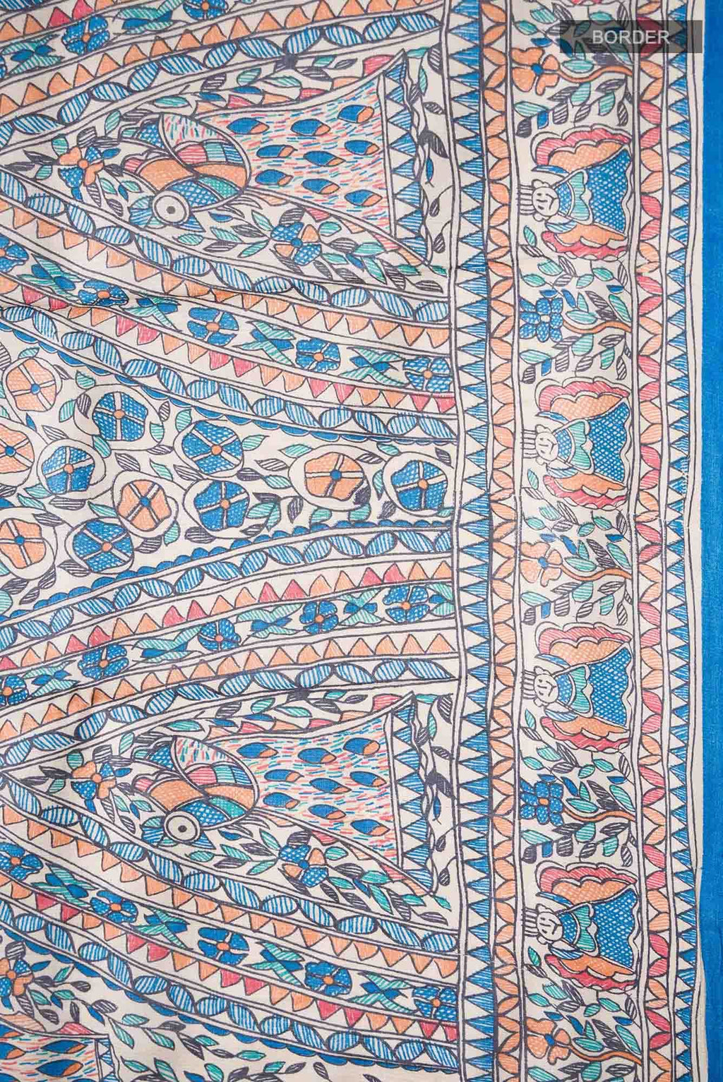 Blue Bhagalpuri Tussar Silk Saree