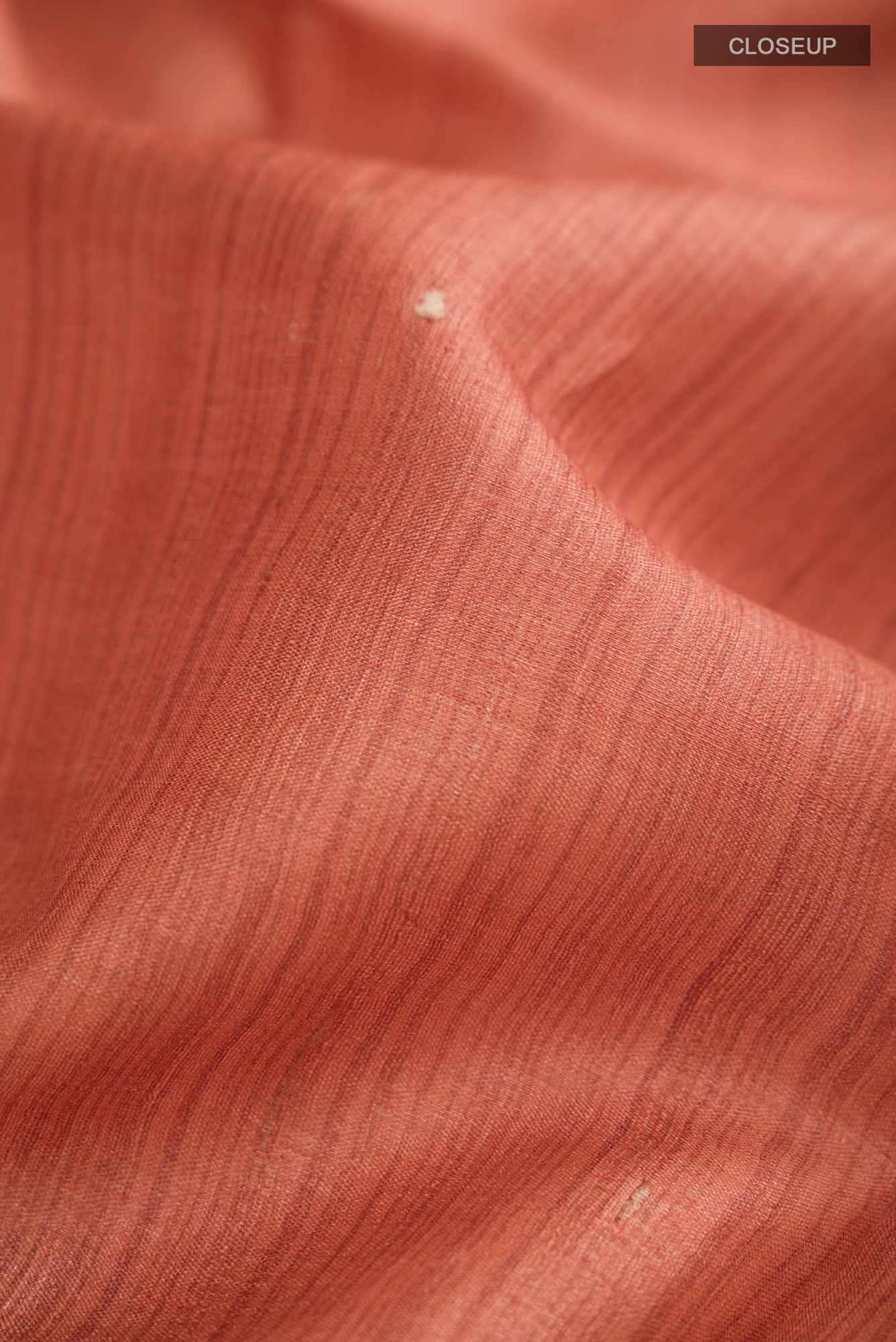 Orange Bhagalpuri Tussar Silk Saree