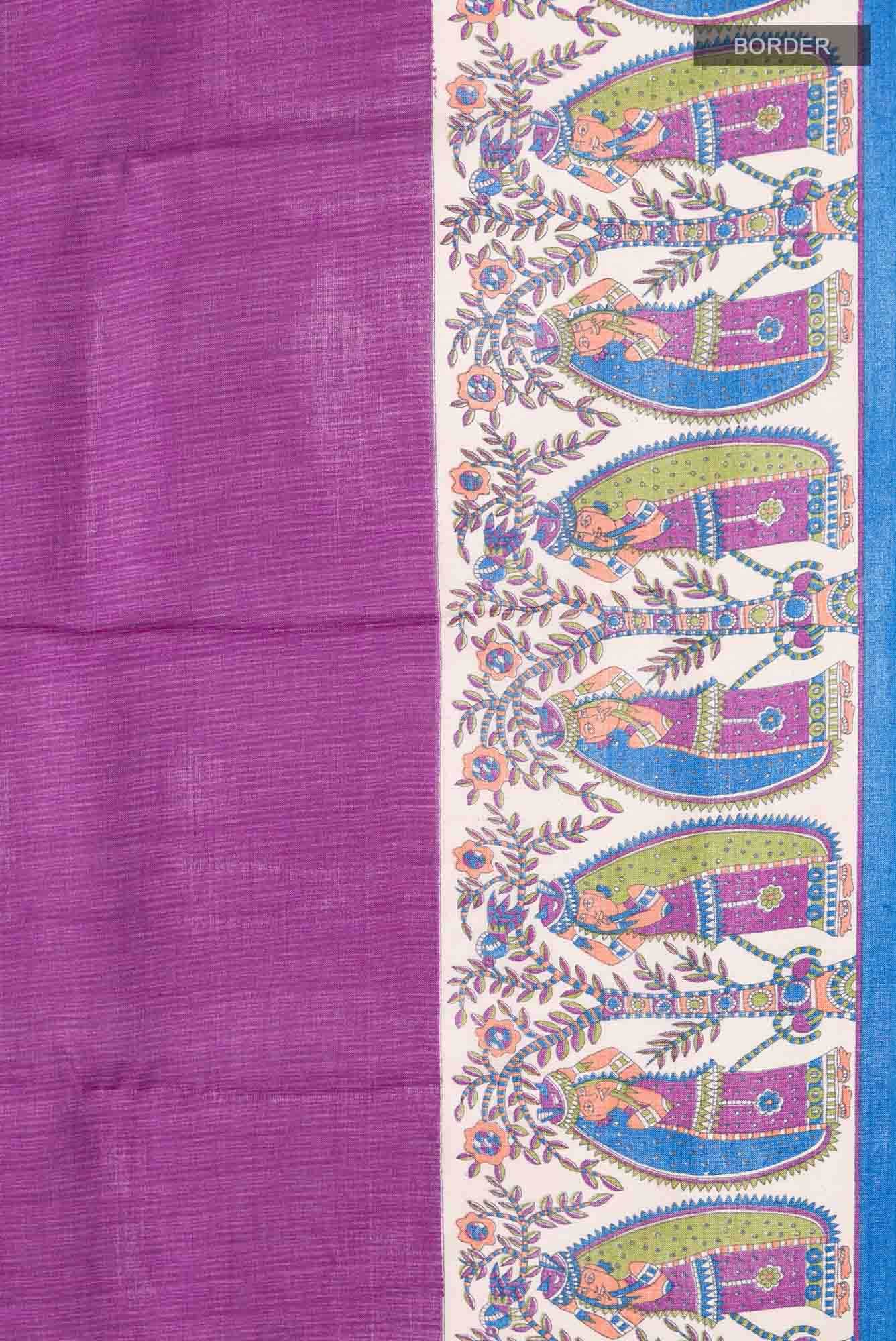 Pink Bhagalpuri Tussar Silk Saree