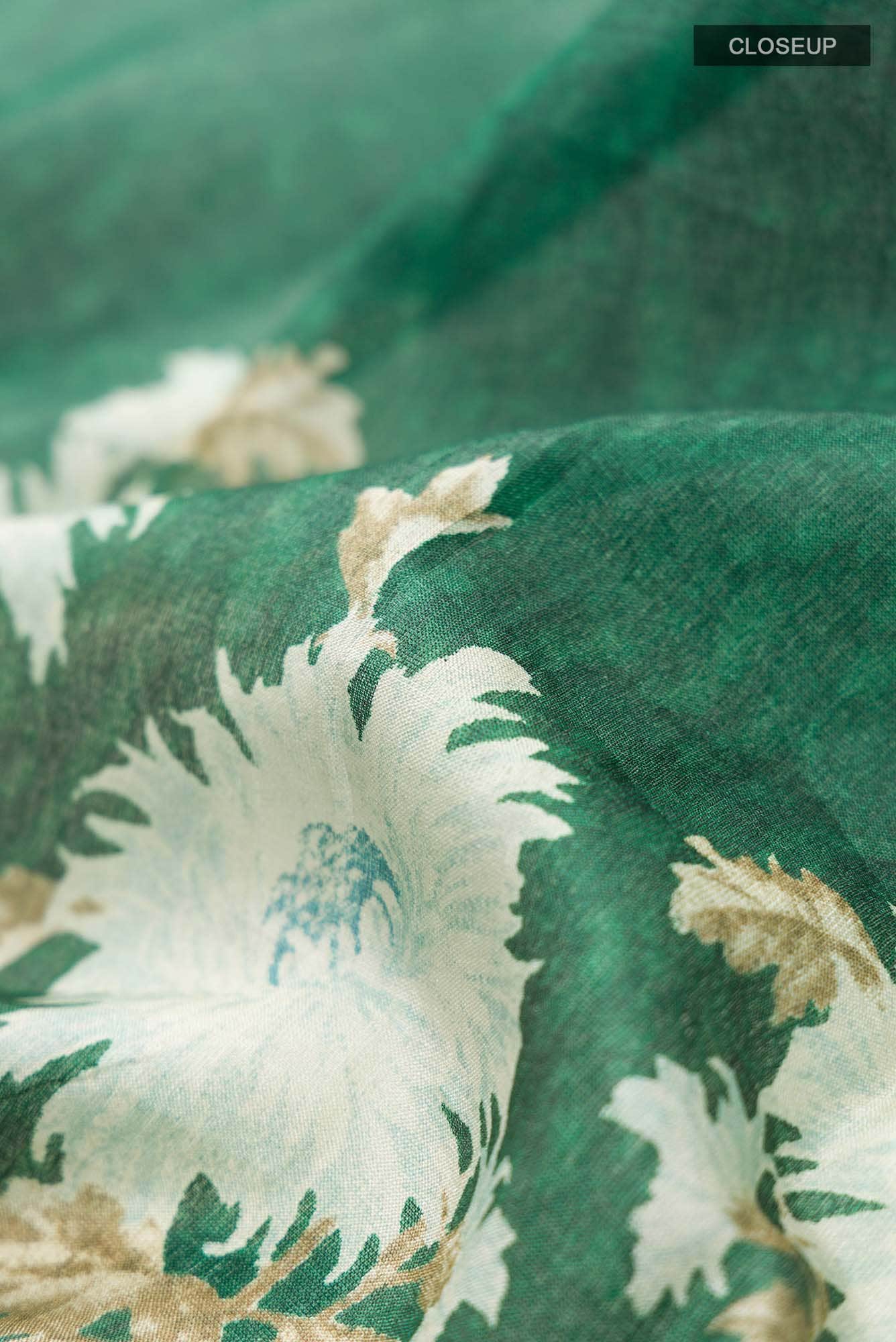 Green Bhagalpuri Tussar Silk Saree