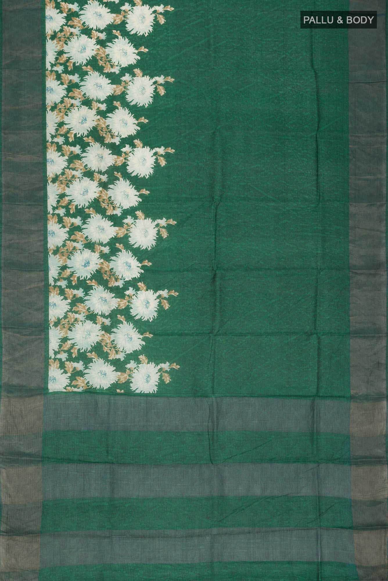 Green Bhagalpuri Tussar Silk Saree