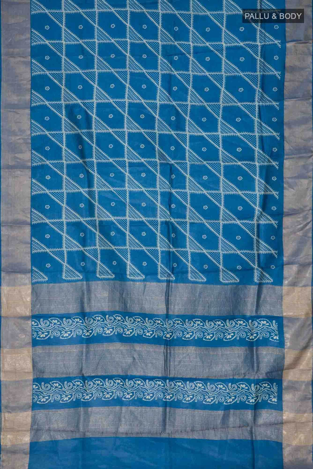 Blue Bhagalpuri Tussar Silk Saree