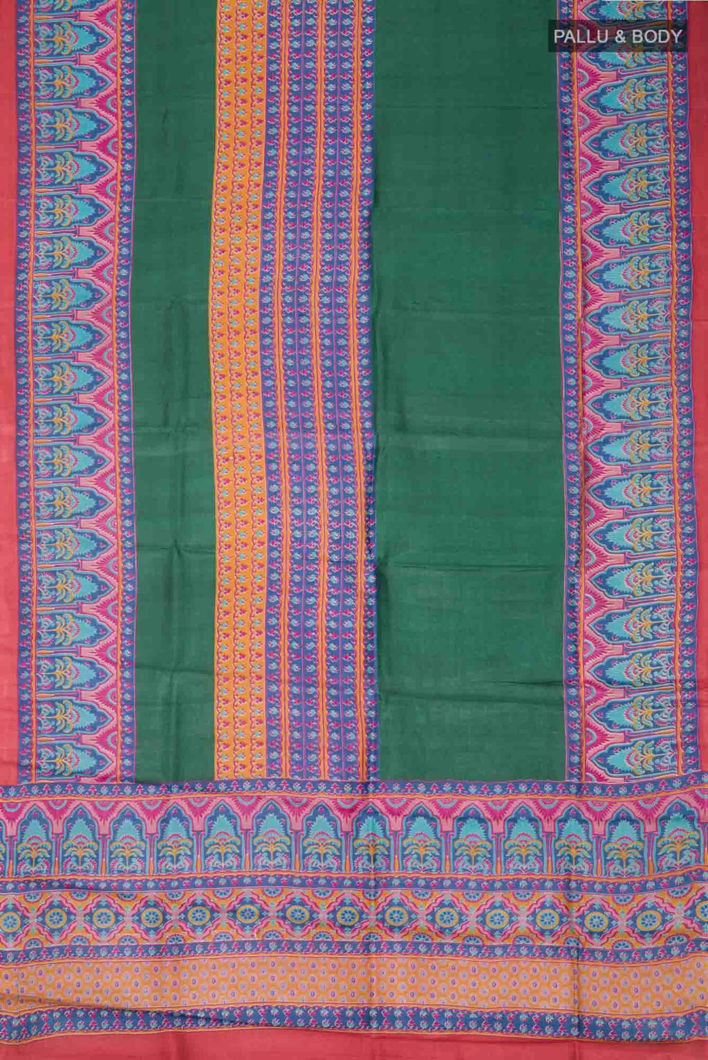 Green Bhagalpuri Tussar Silk Saree