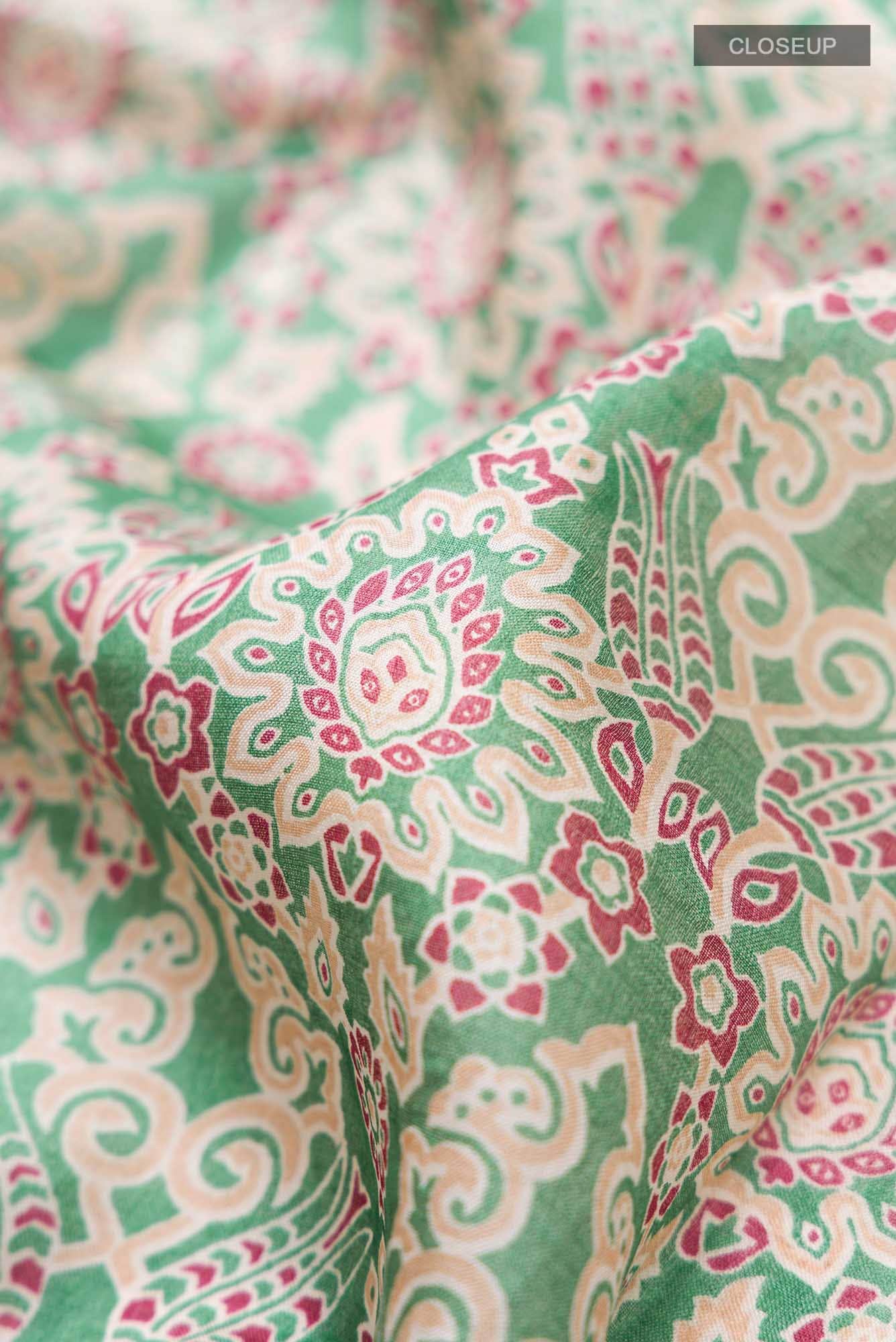 Green Bhagalpuri Tussar Silk Saree
