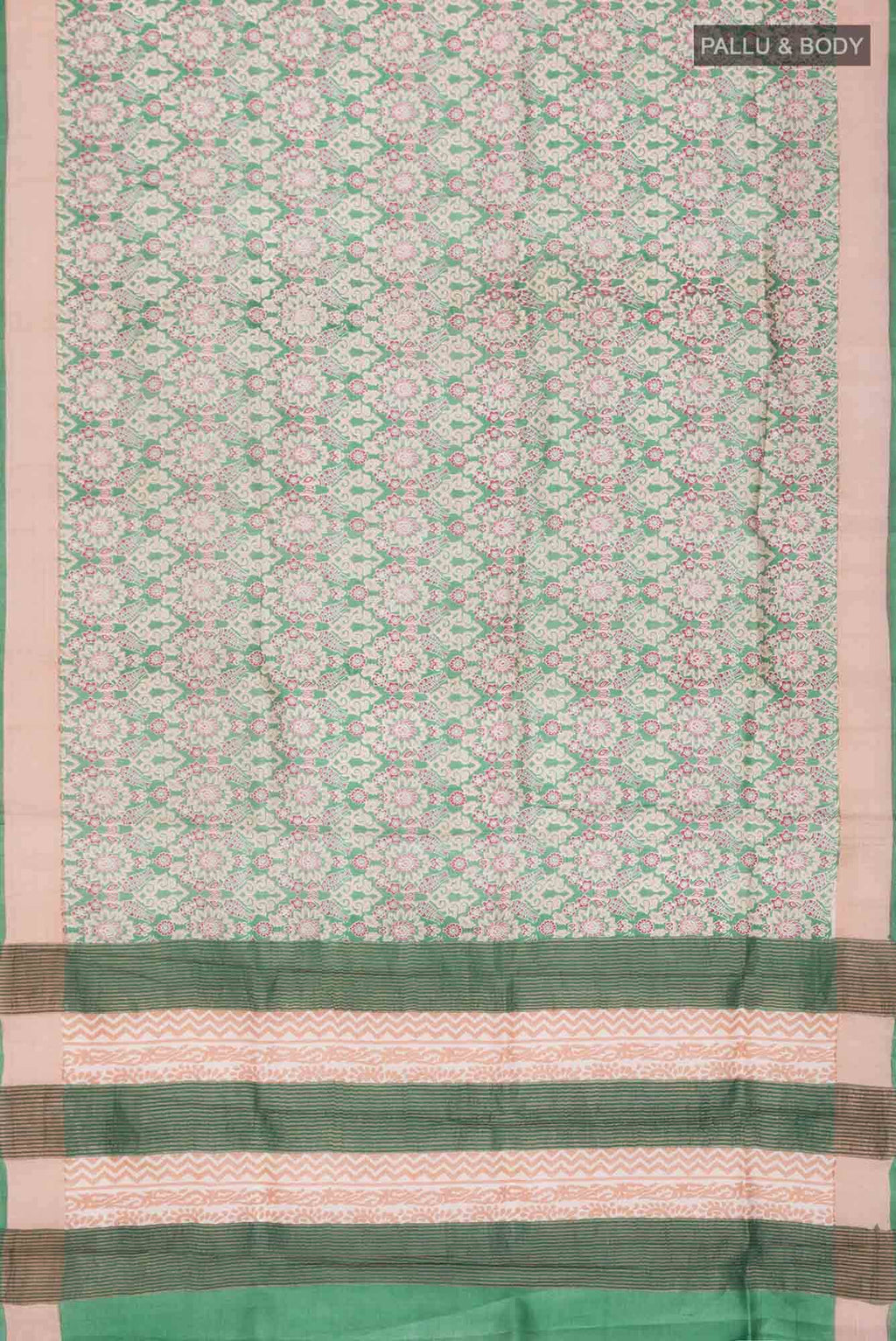 Green Bhagalpuri Tussar Silk Saree