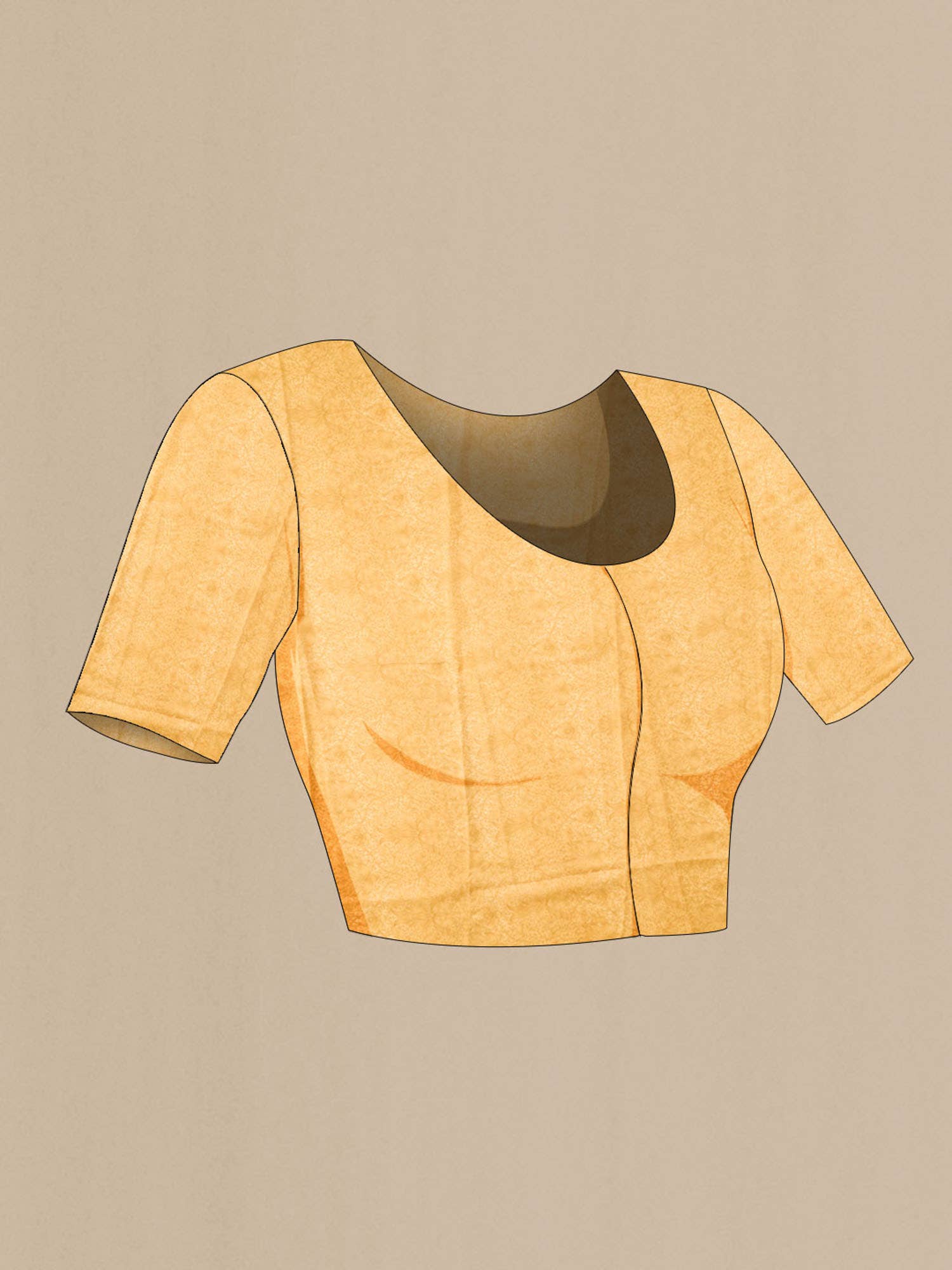 Yellow Printed Silk Saree