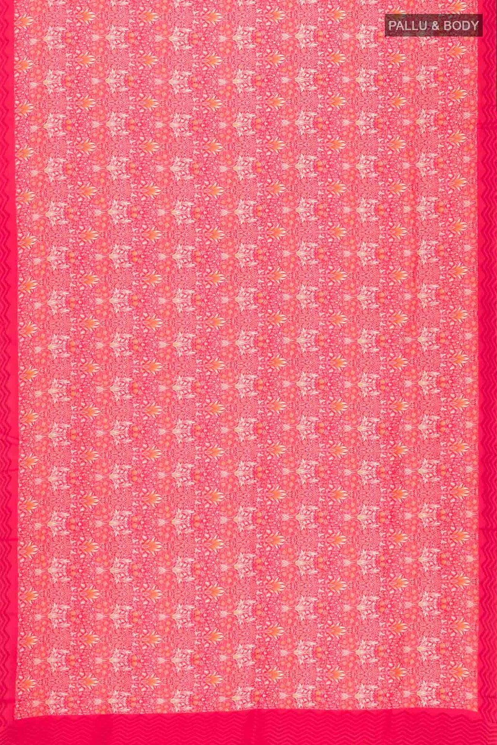 Red Printed Silk Saree
